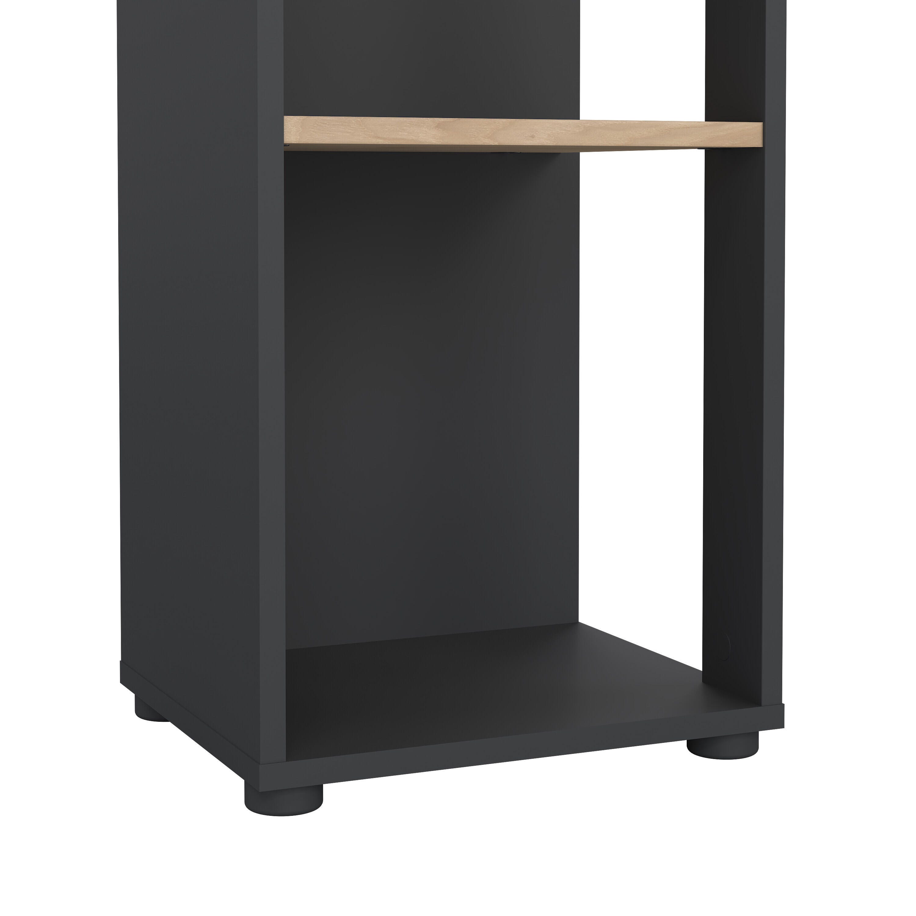 Sign 5 Shelf Narrow Bookcase, Jackson Hickory/Gray, large