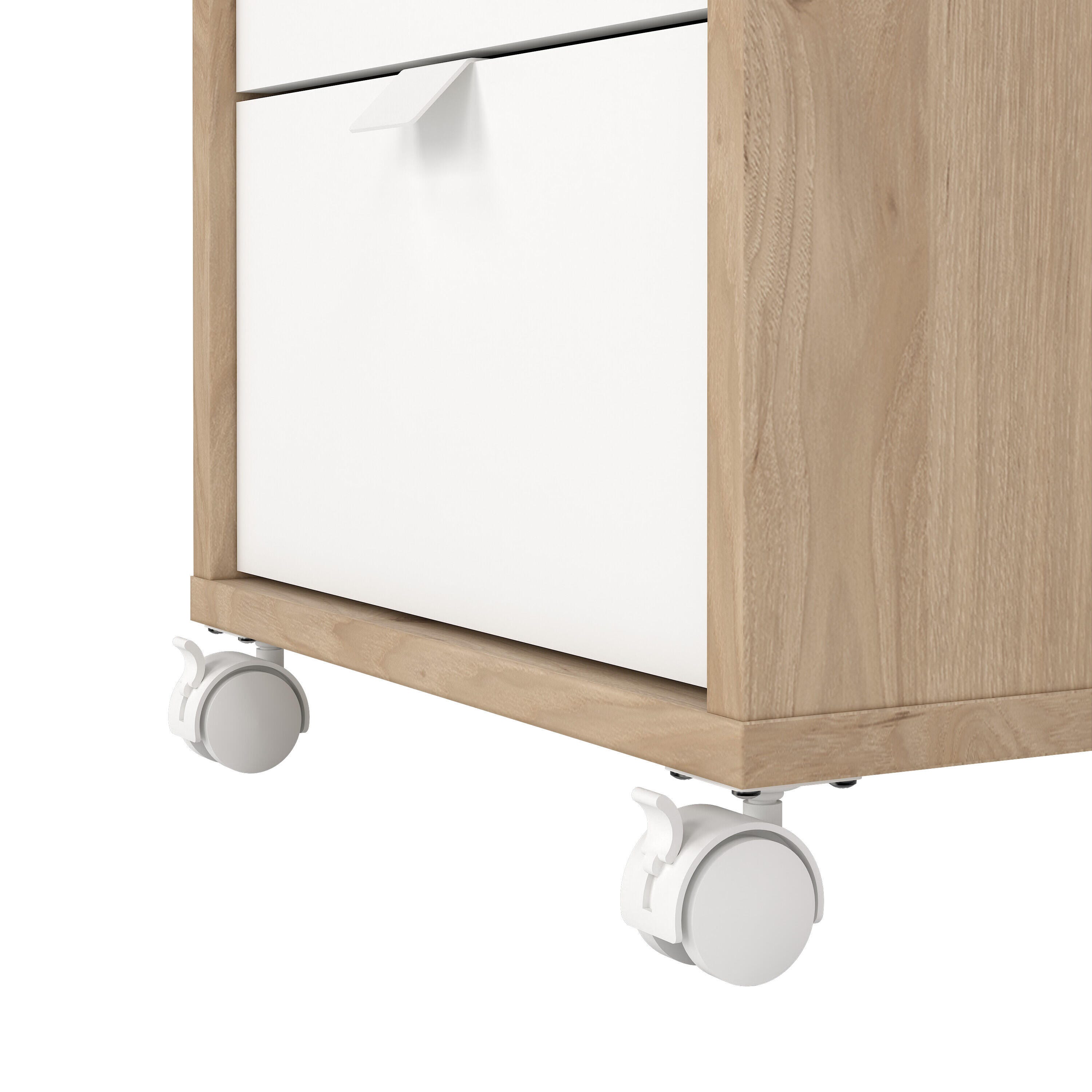 Sign Mobile Cabinet with 3 Drawers, Jackson Hickory/White, large