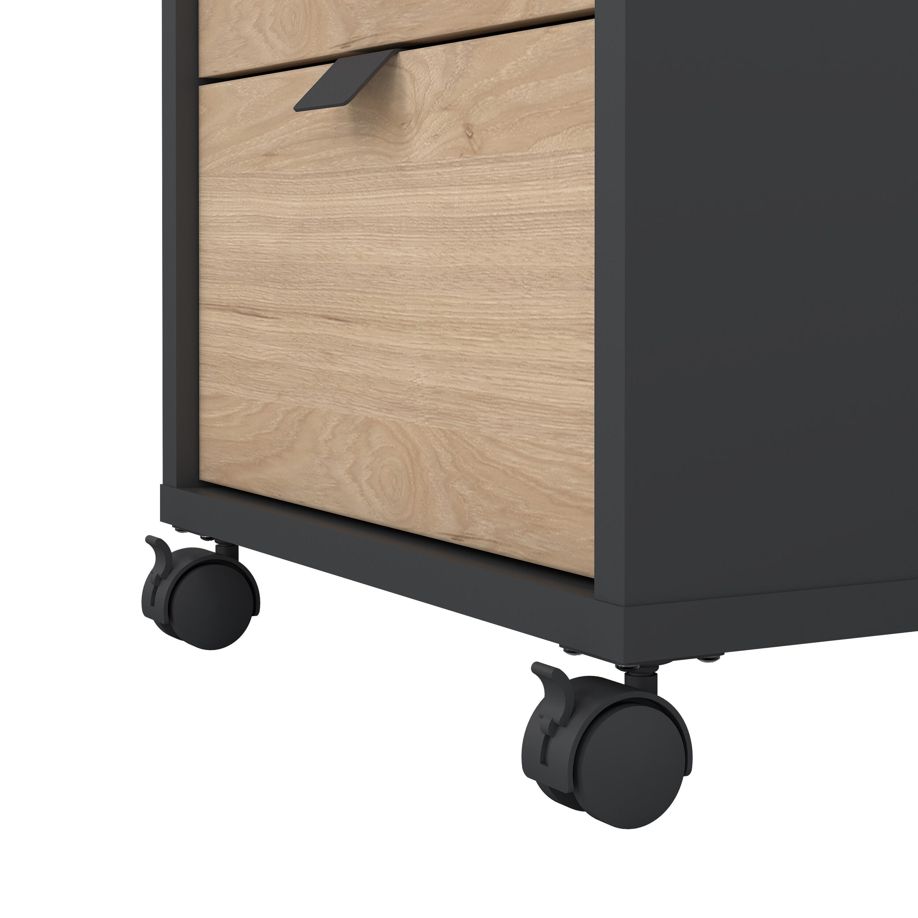 Sign Mobile Cabinet with 3 Drawers, Jackson Hickory/Gray, large