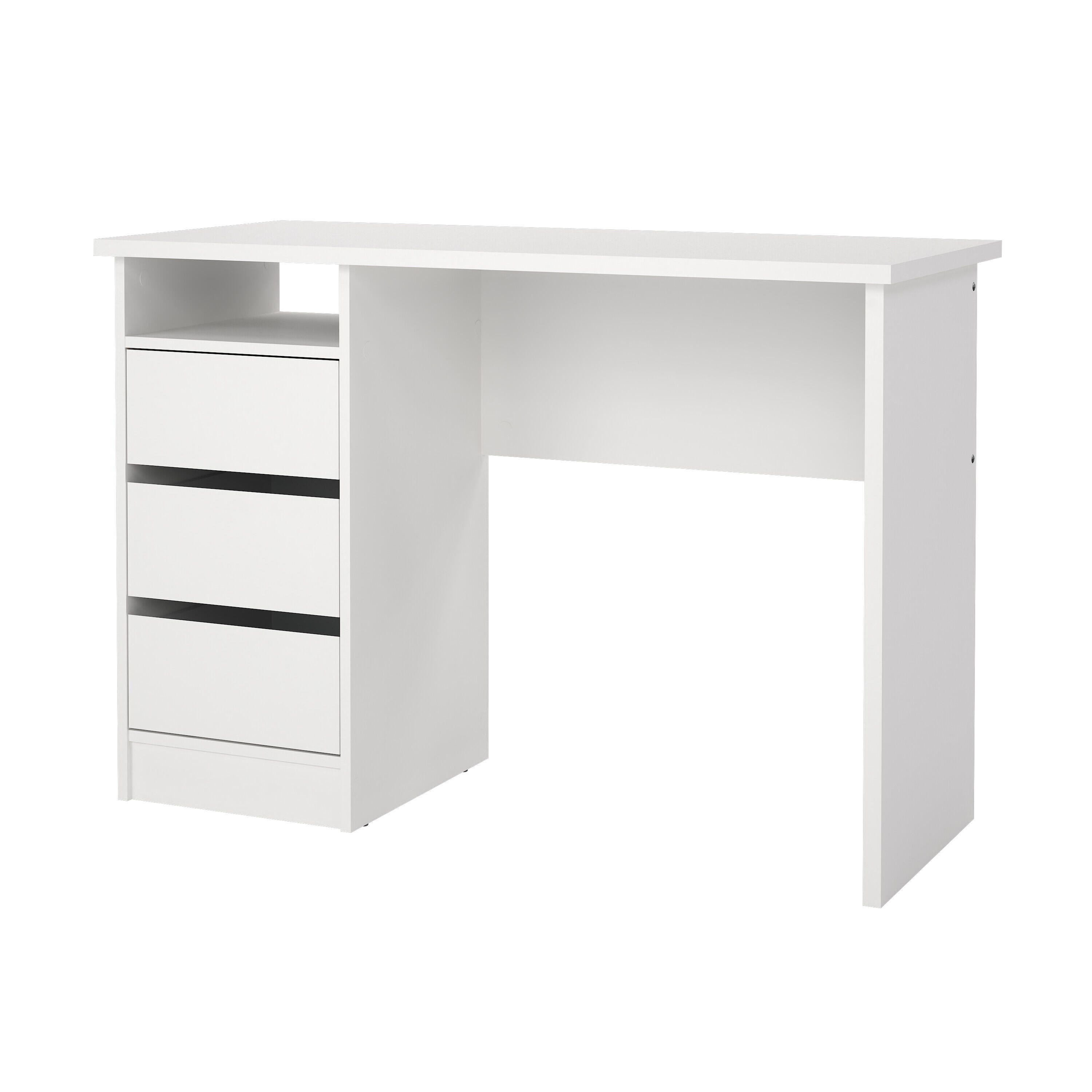 Wes Writing Desk with 3 Storage Drawers, , large