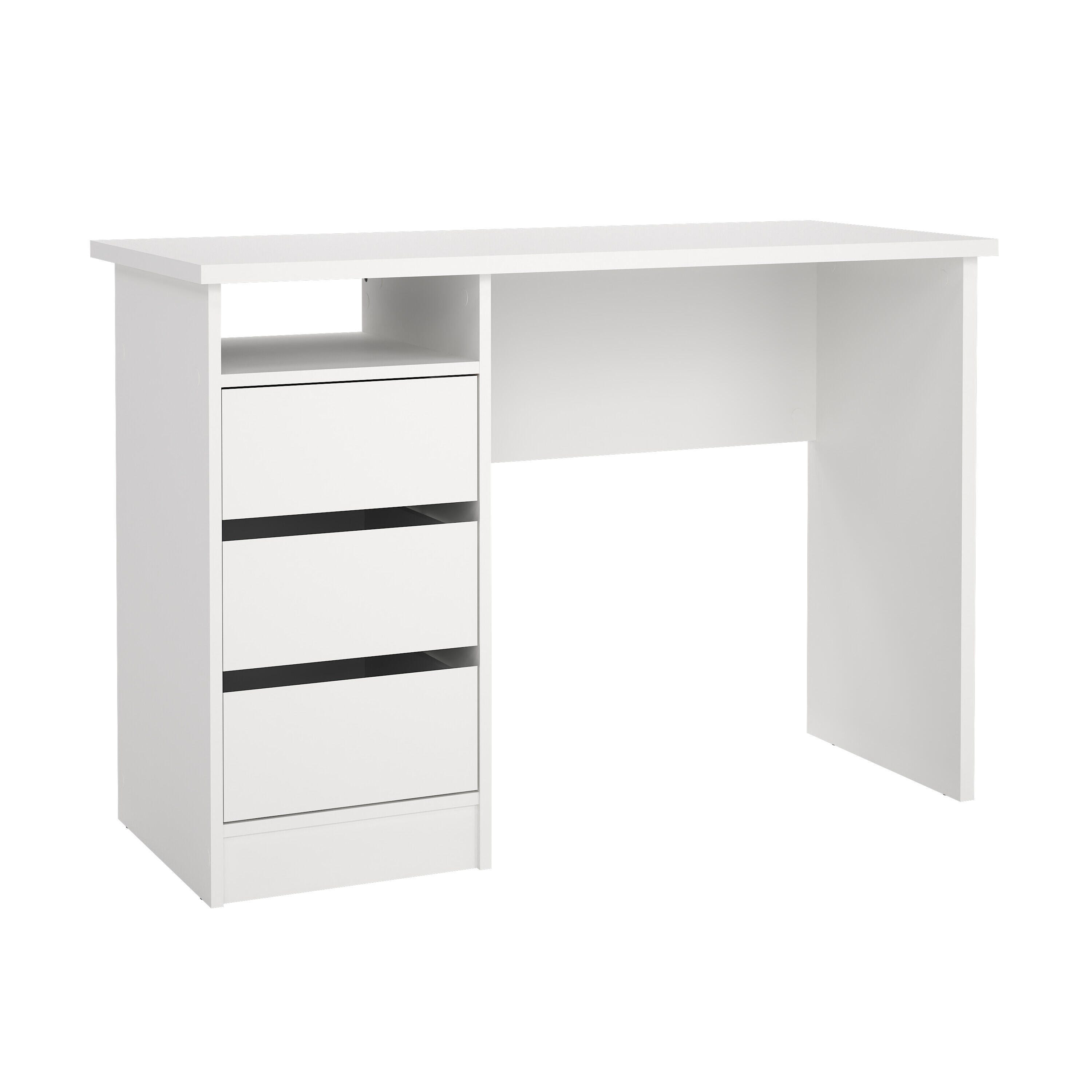 Wes Writing Desk with 3 Storage Drawers, , large
