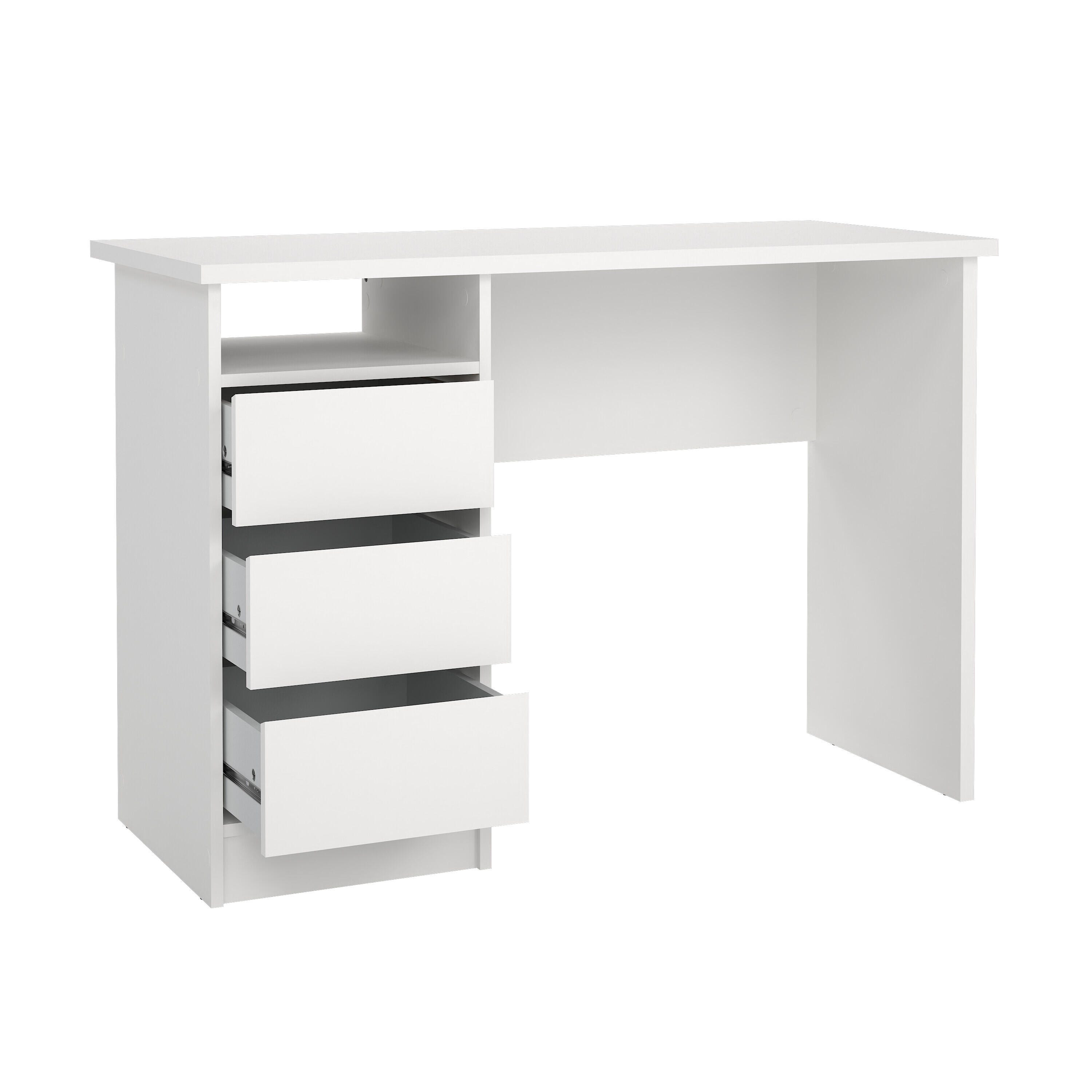 Wes Writing Desk with 3 Storage Drawers, , large