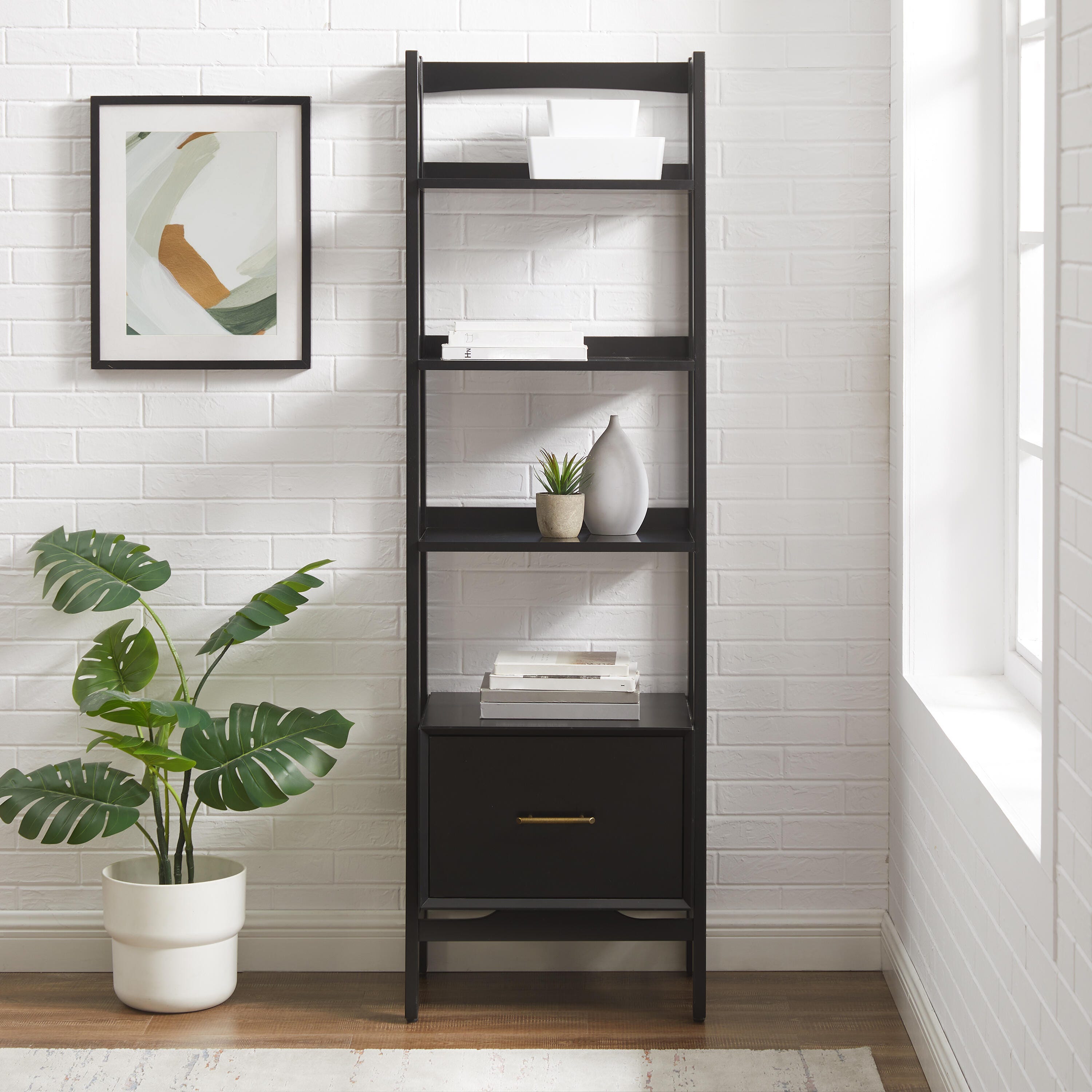 Crosley Furniture Landon 70" Etagere Bookcase, , large