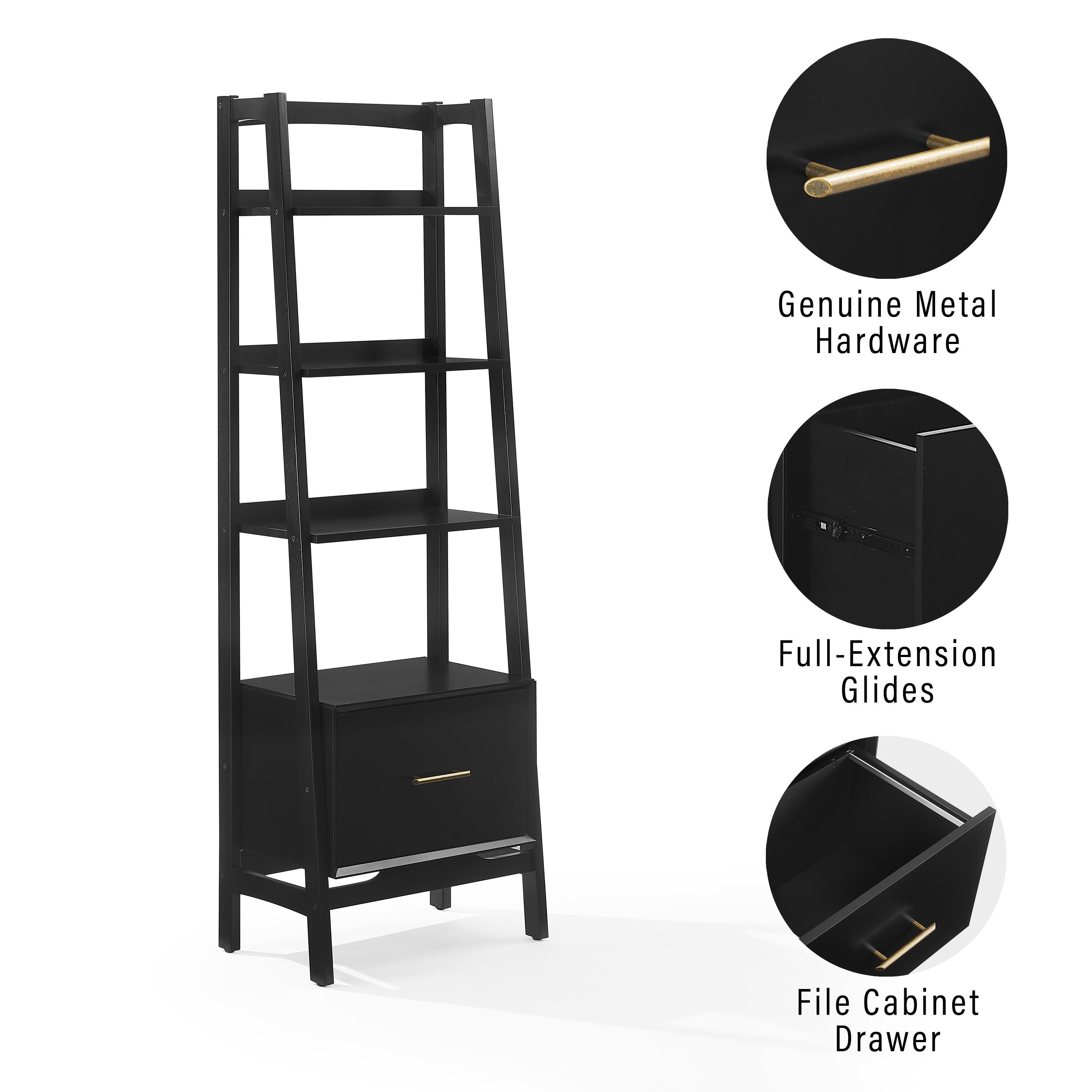 Crosley Furniture Landon 70" Etagere Bookcase, , large
