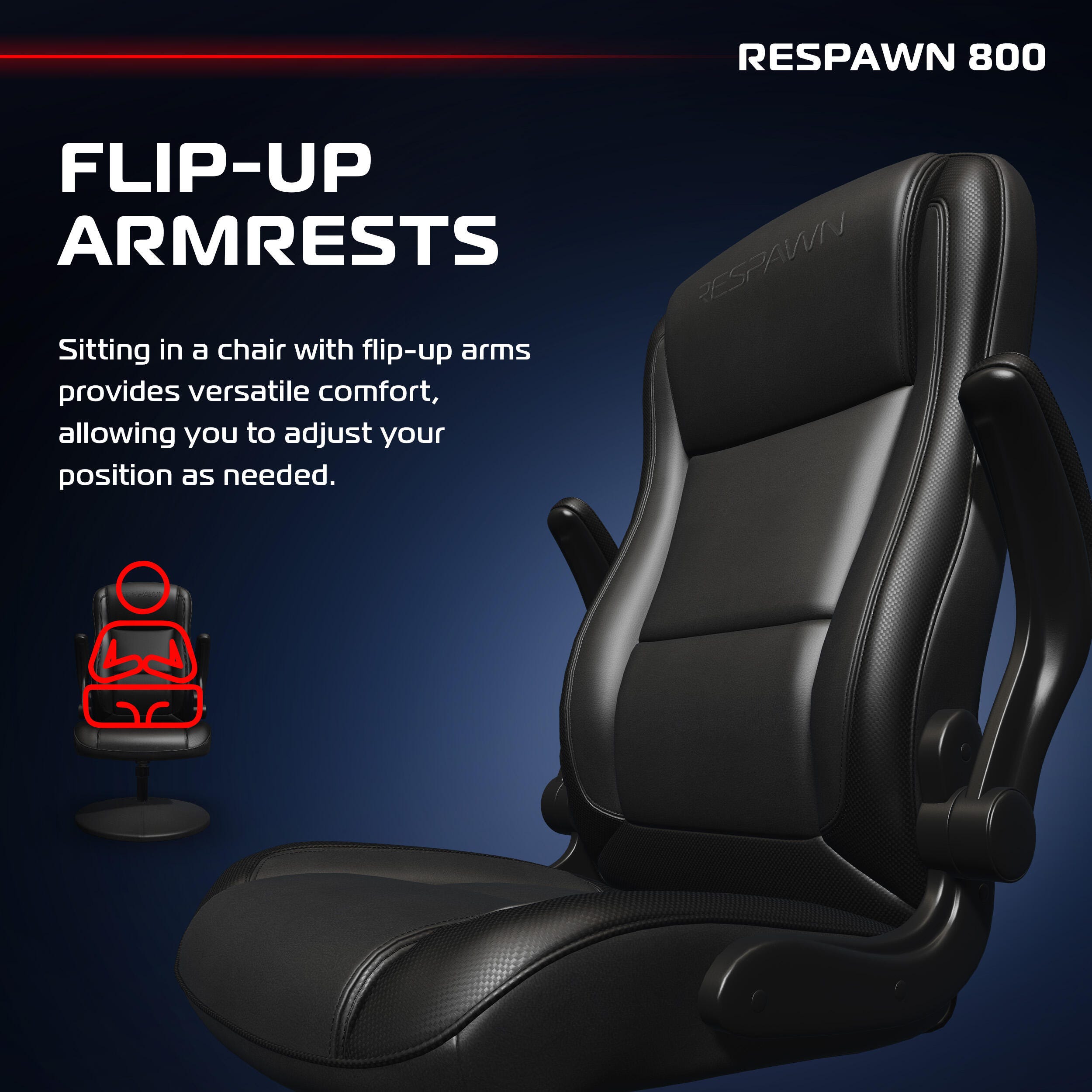 RESPAWN 800 Gaming Chair, Black, large
