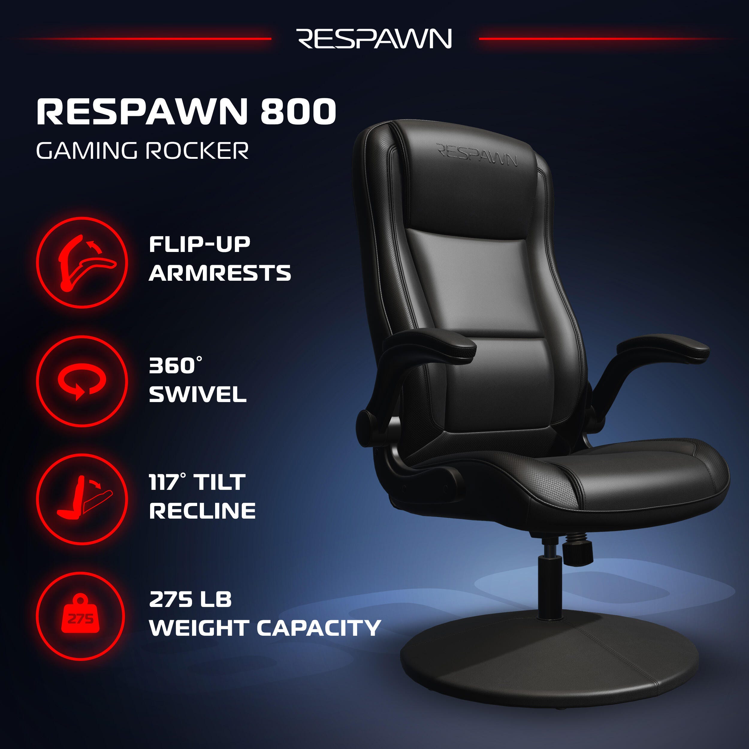 RESPAWN 800 Gaming Chair, Black, large