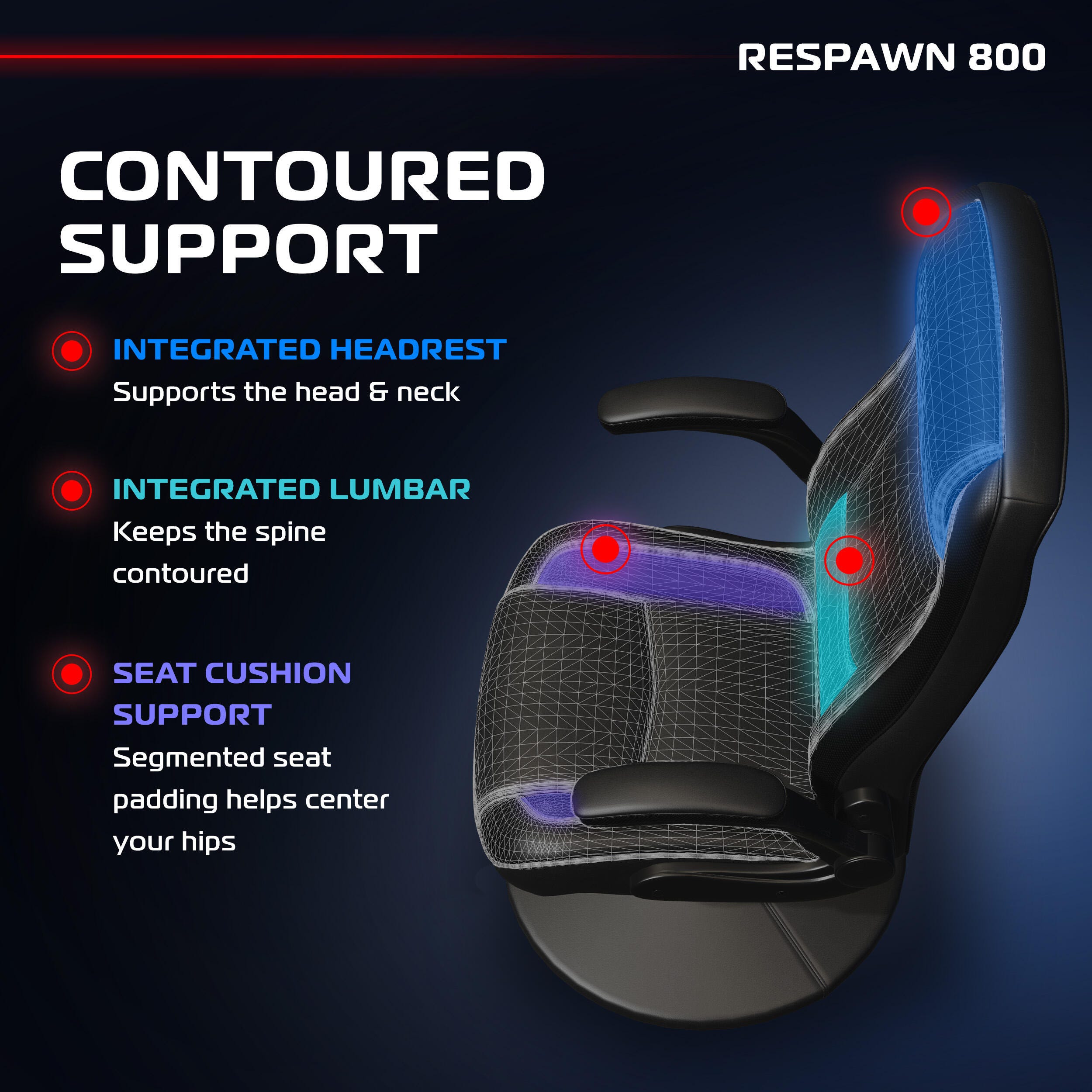 RESPAWN 800 Gaming Chair, Black, large