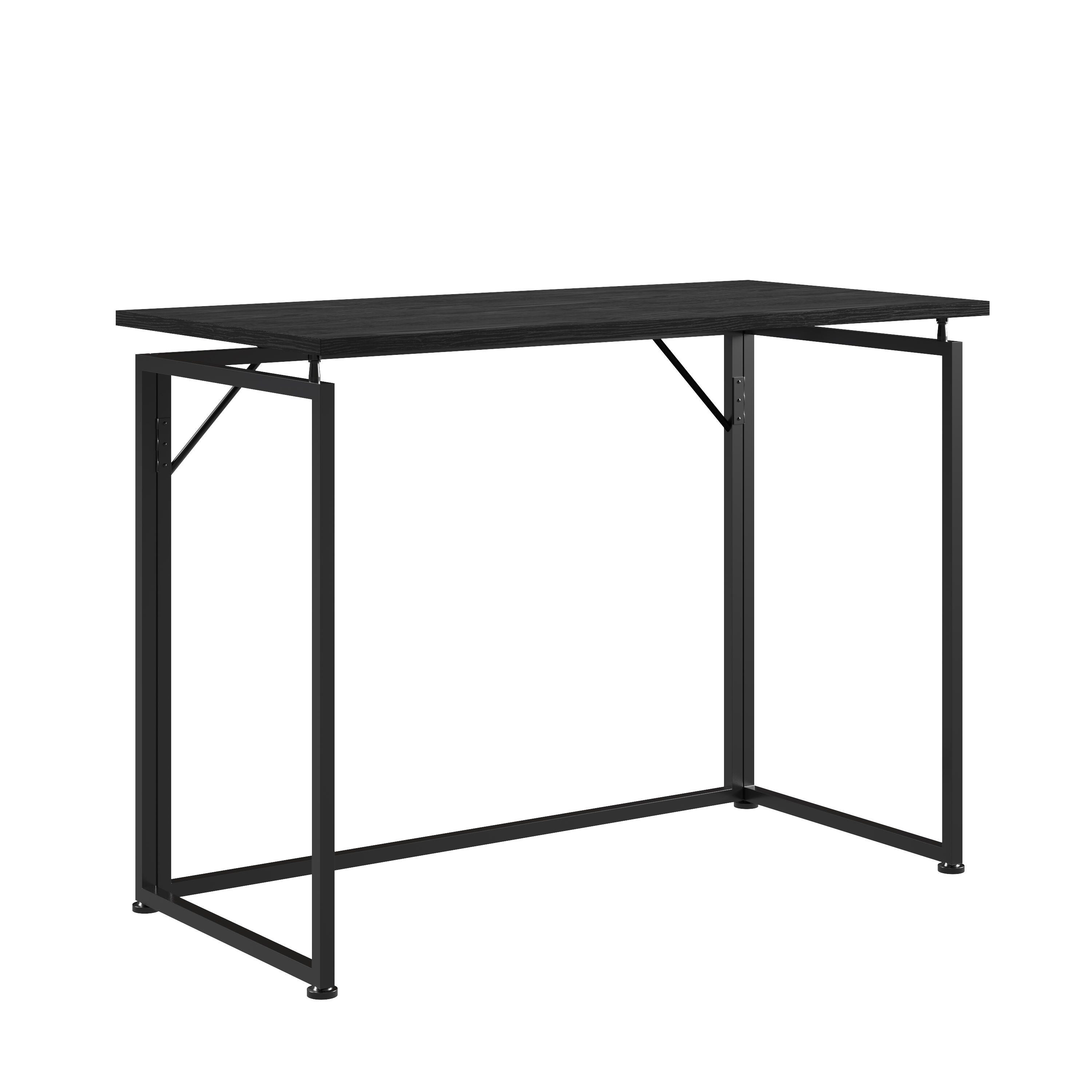 Techni Mobili 39" Home Office Folding Desk, Black, large