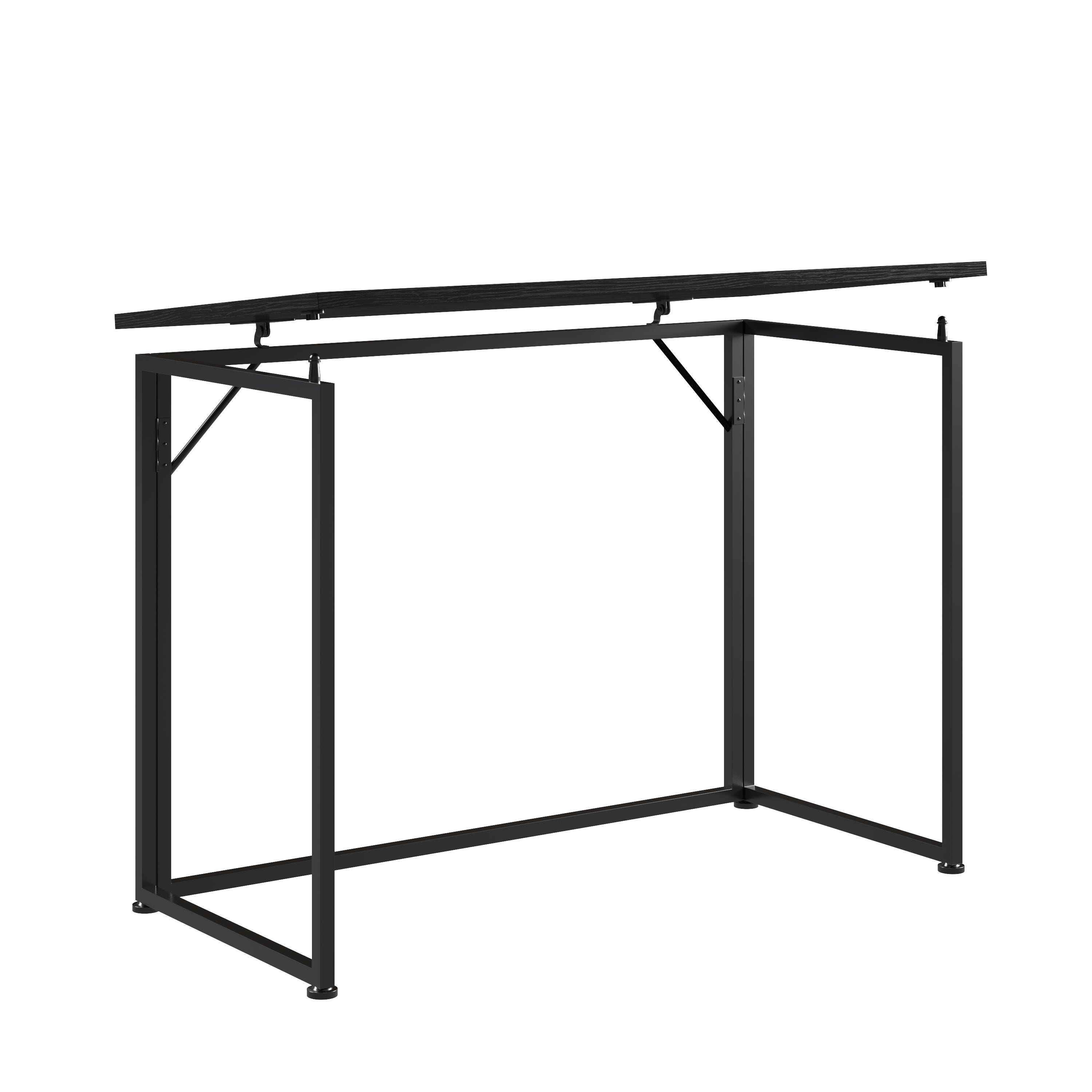 Techni Mobili 39" Home Office Folding Desk, Black, large