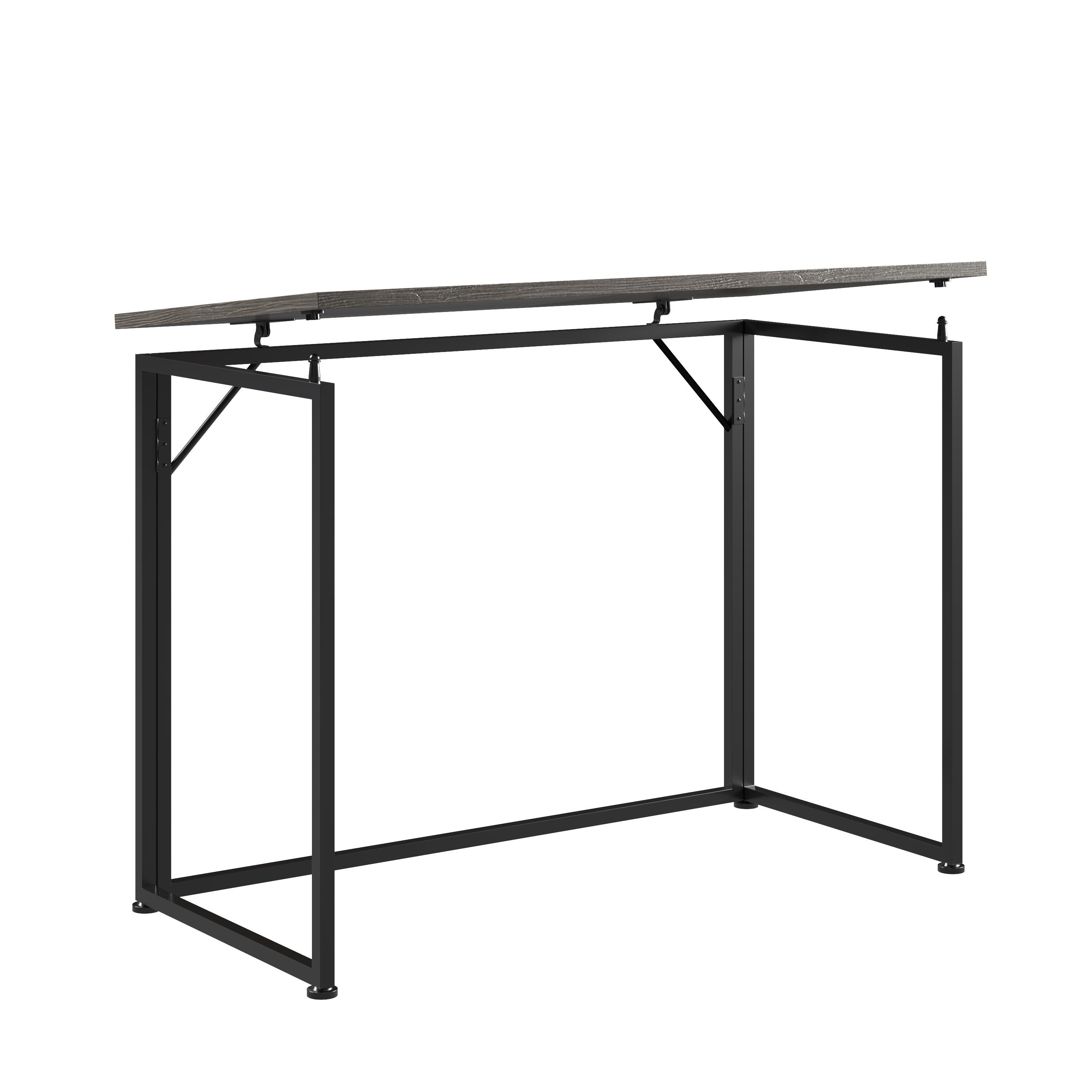 Techni Mobili 39" Home Office Folding Desk, Gray, large