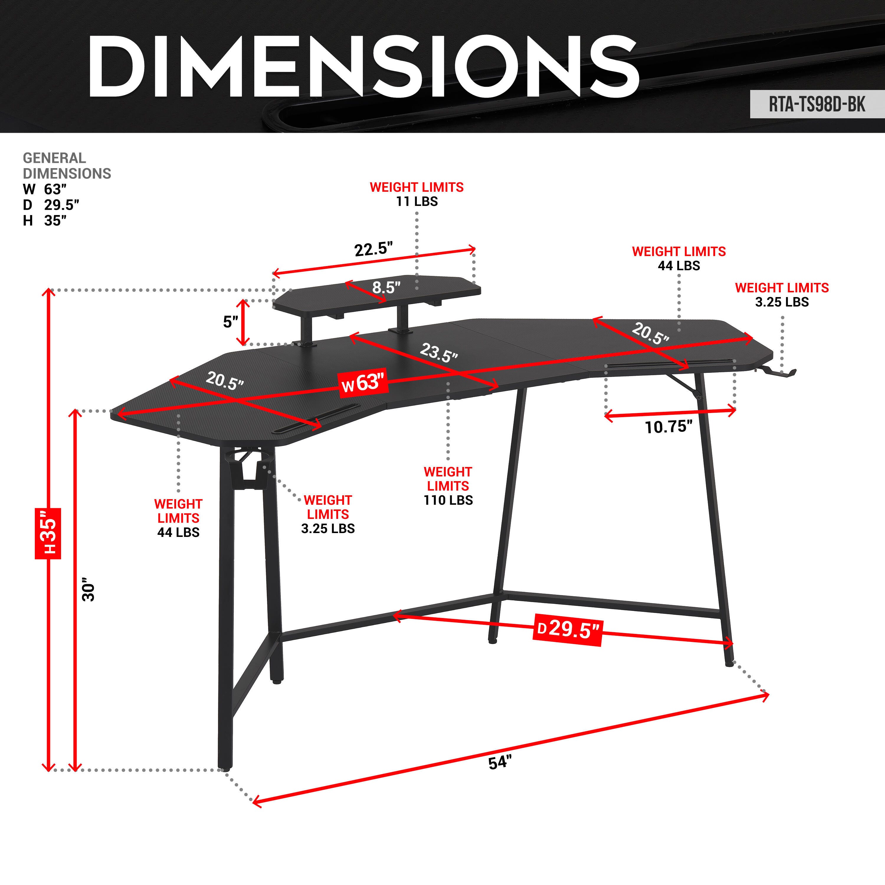 Techni Sport Gaming Desk, , large