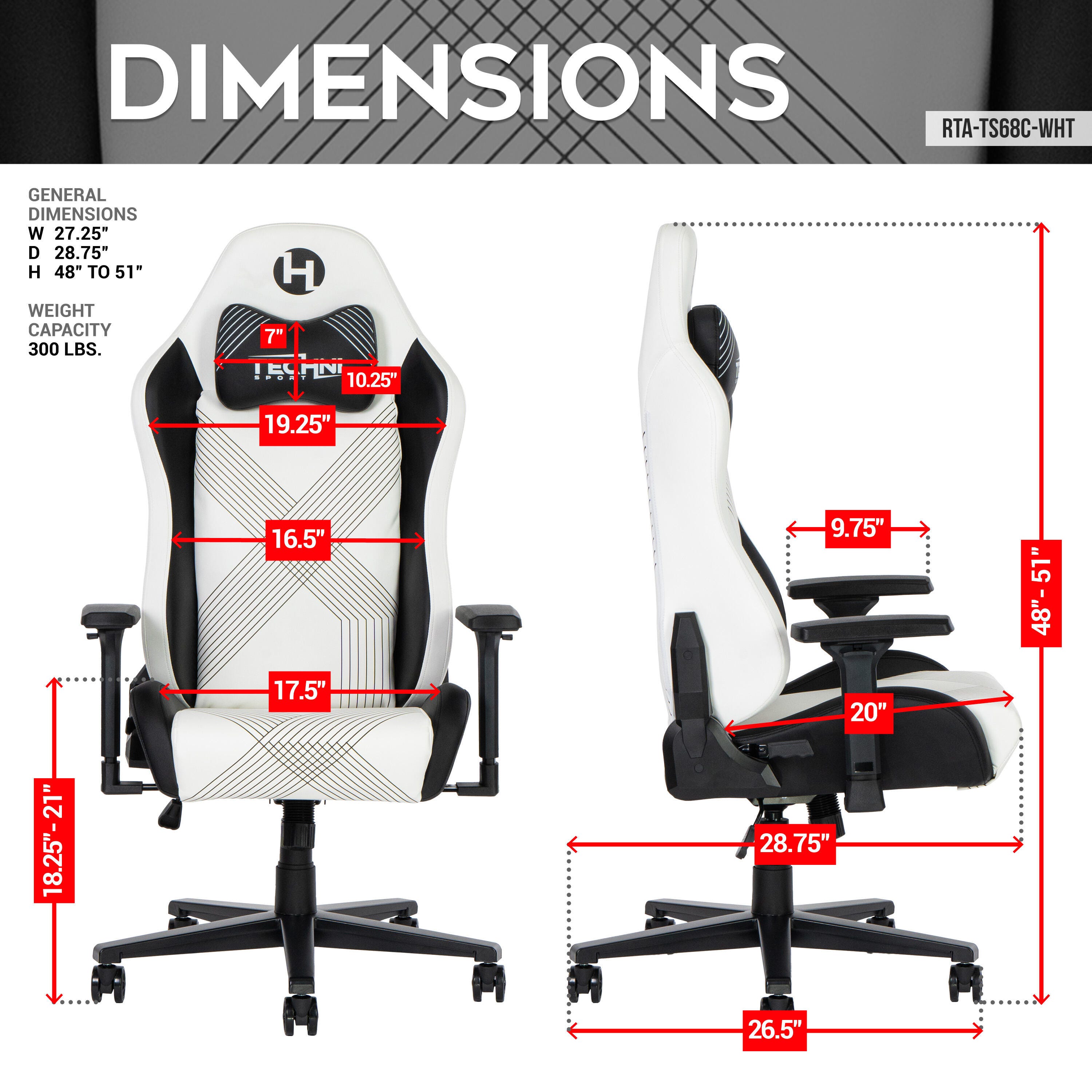 Techni Sport Comfort Edge Gaming Chair, , large