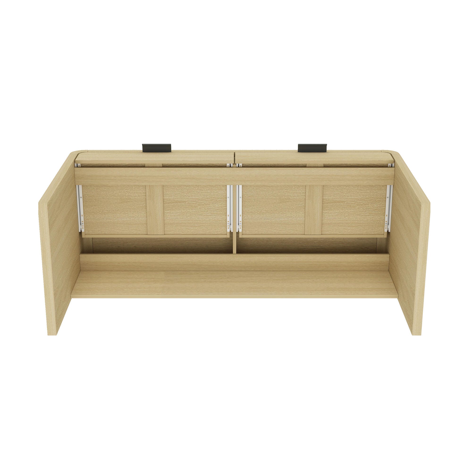 Manhattan Comfort Grace 20" Home Office Desk, Natural/Black, large