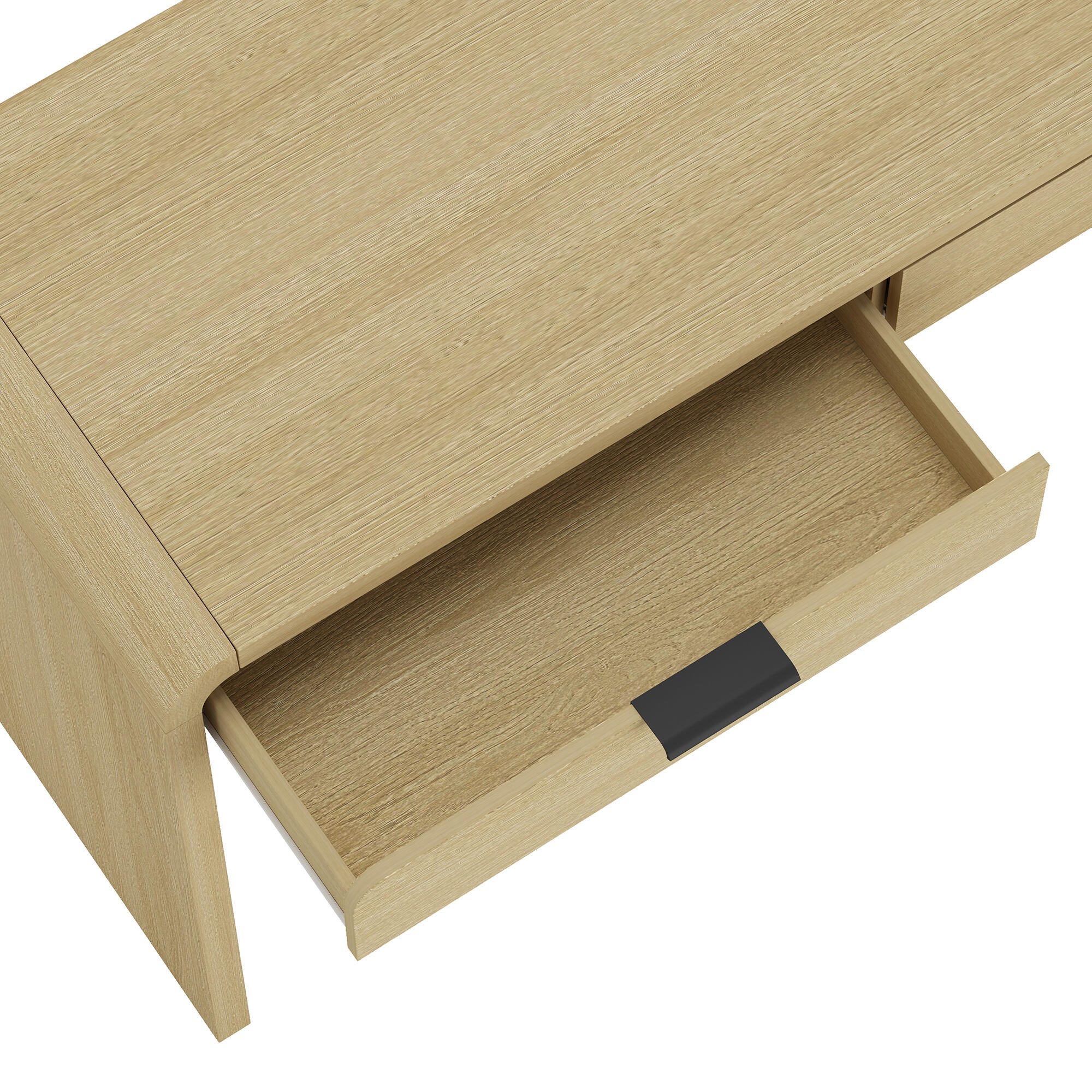 Manhattan Comfort Grace 20" Home Office Desk, Natural/Black, large