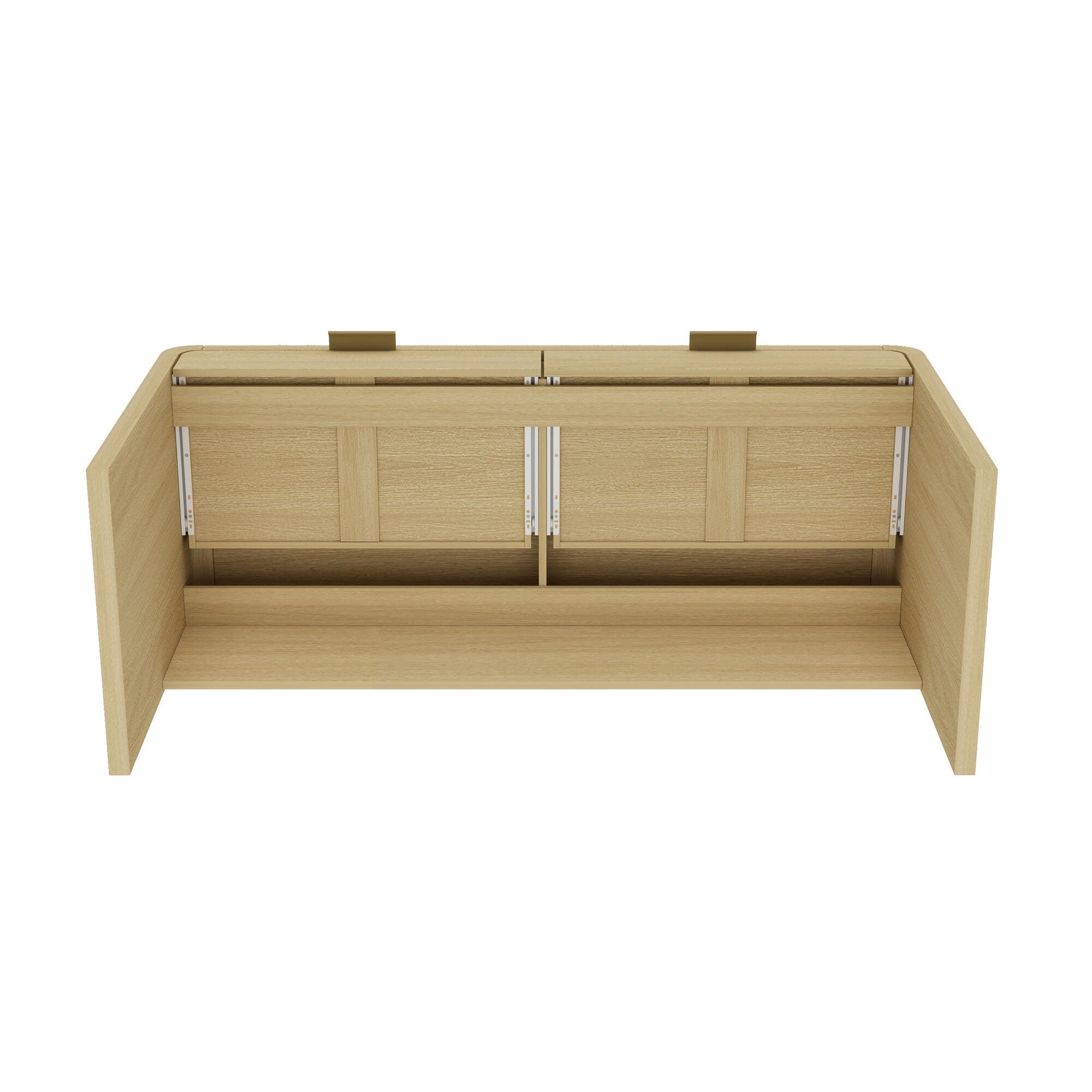 Manhattan Comfort Grace 20" Home Office Desk, Natural/Gold, large