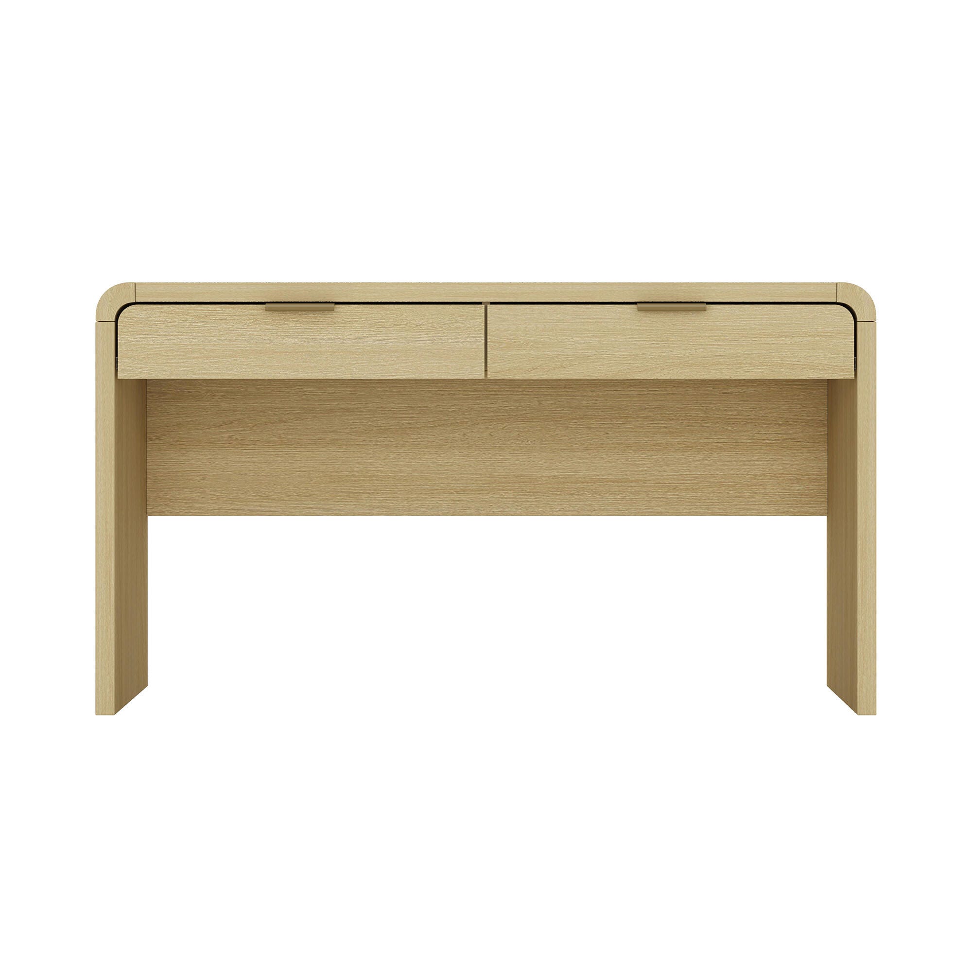 Manhattan Comfort Grace 20" Home Office Desk, Natural/Gold, large