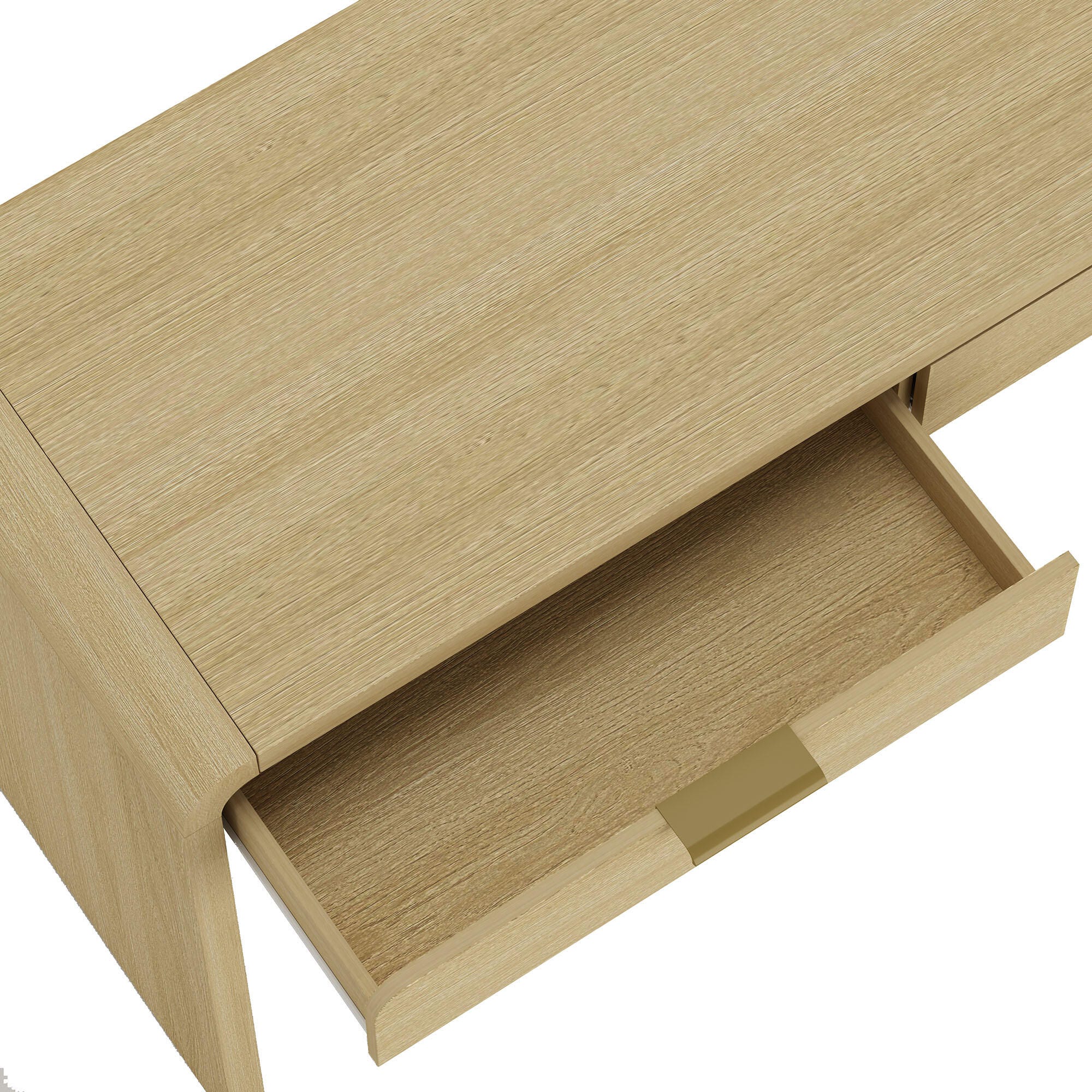 Manhattan Comfort Grace 20" Home Office Desk, Natural/Gold, large