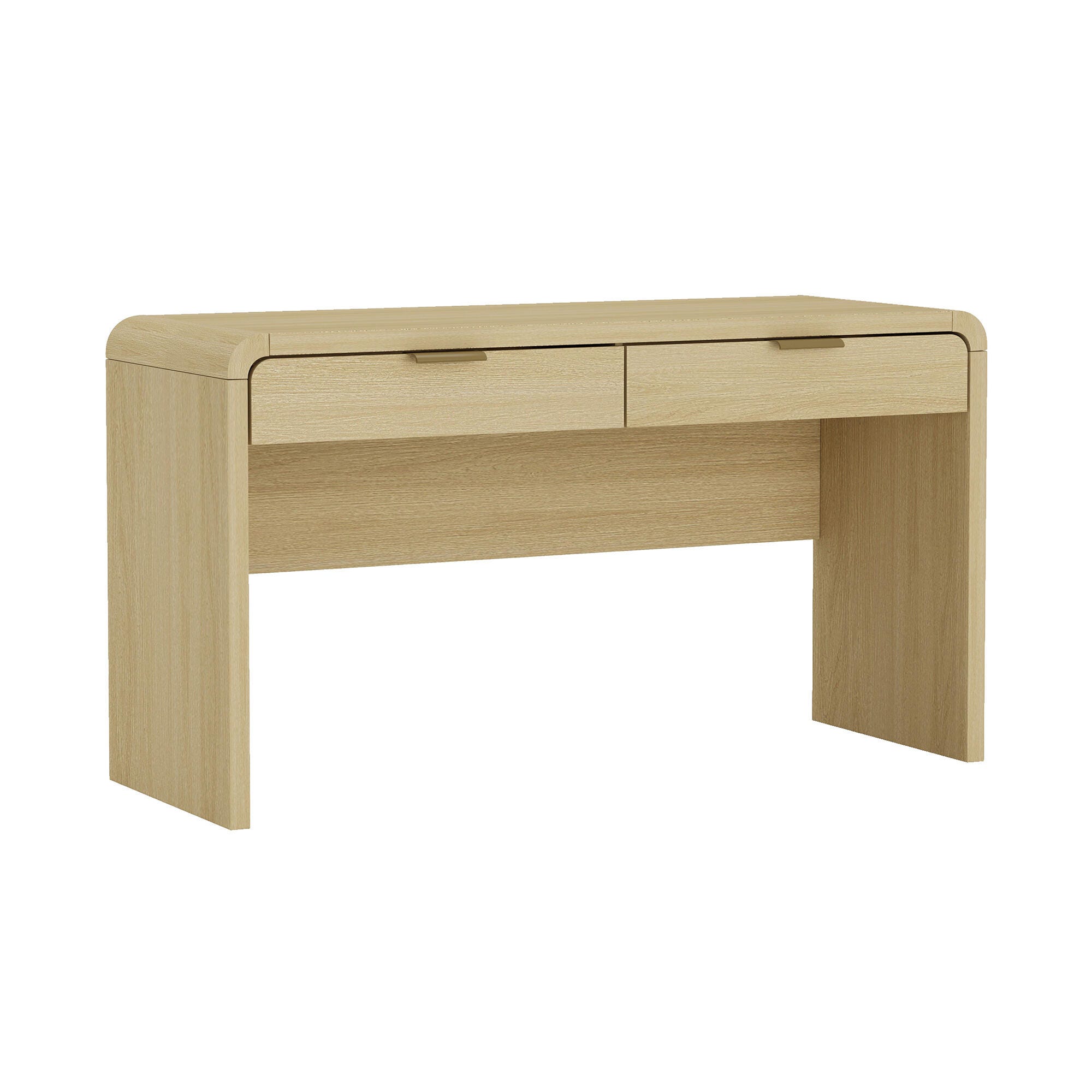 Manhattan Comfort Grace 20" Home Office Desk, Natural/Gold, large