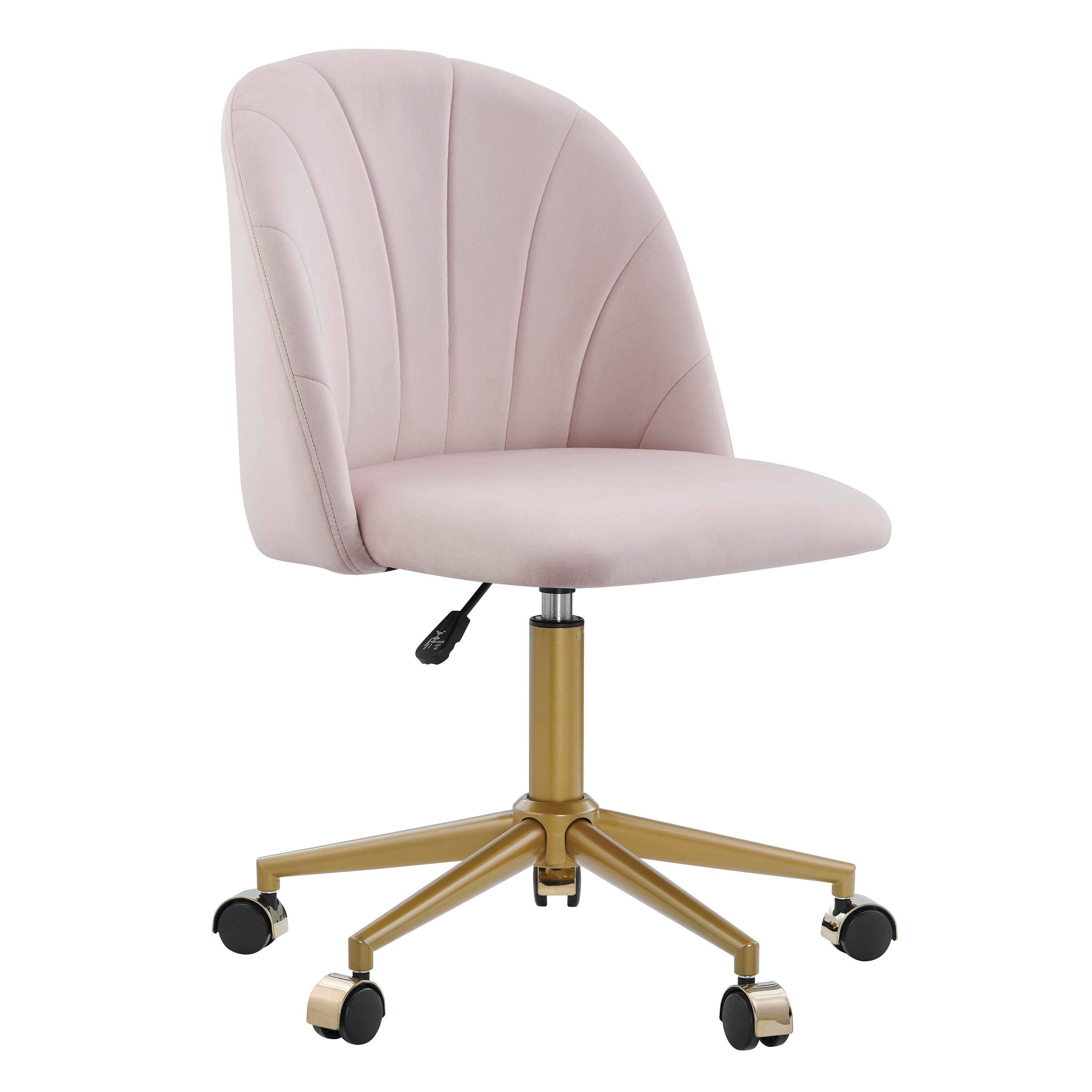 Linon Belle Home Office Desk Chair, Blush Pink, large