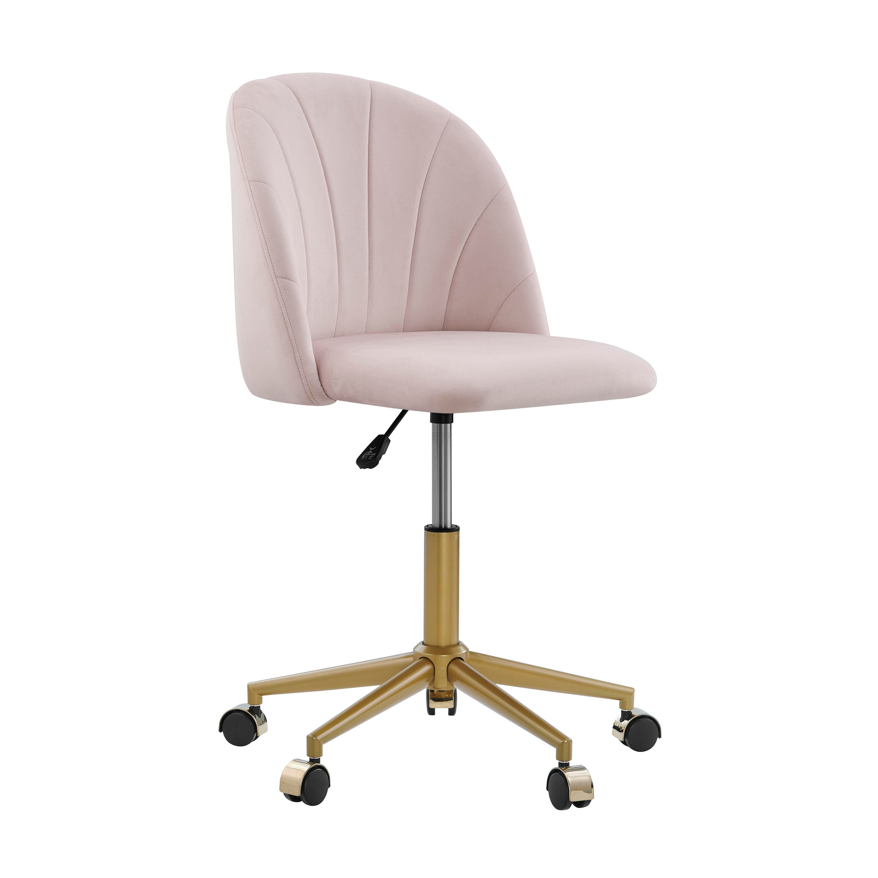 Linon Belle Home Office Desk Chair, Blush Pink, large