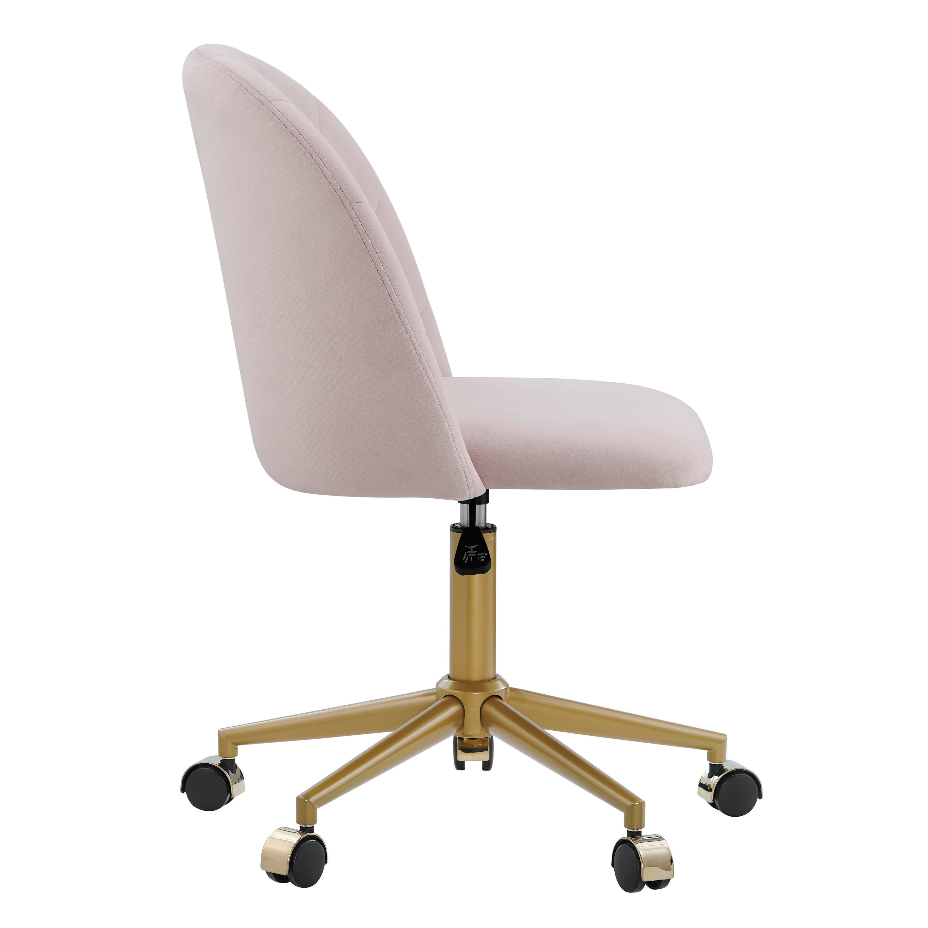 Linon Belle Home Office Desk Chair, Blush Pink, large