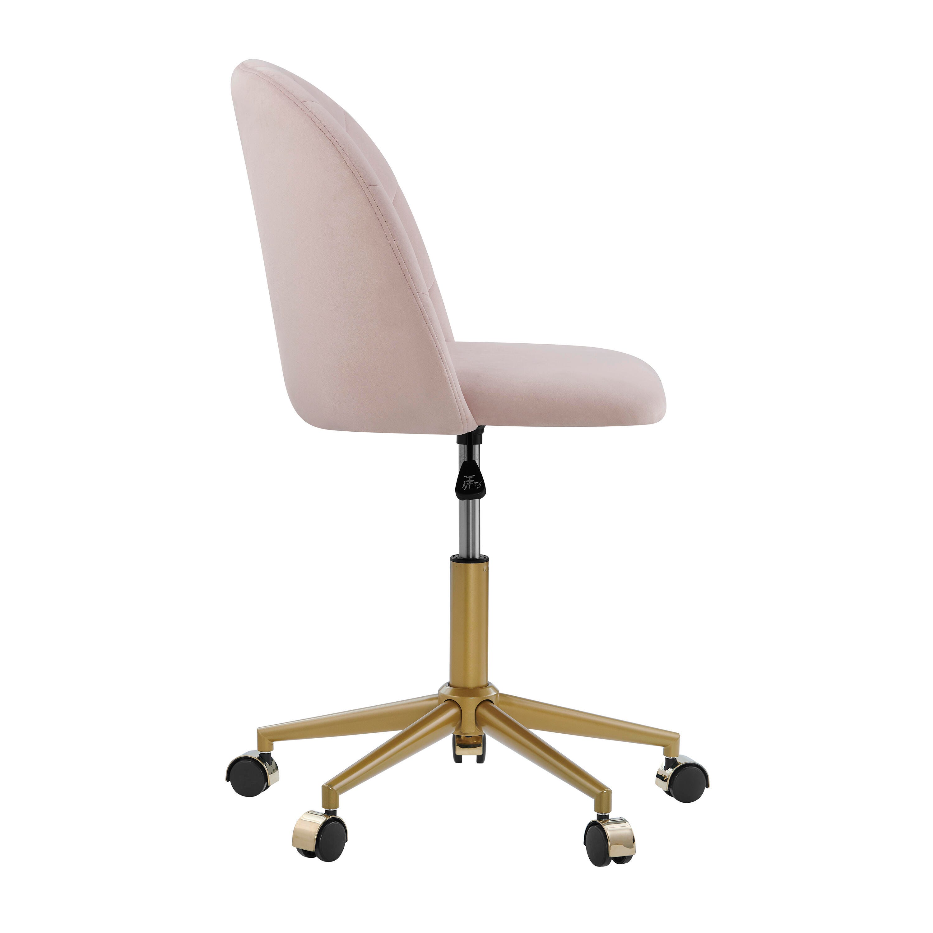 Linon Belle Home Office Desk Chair, Blush Pink, large