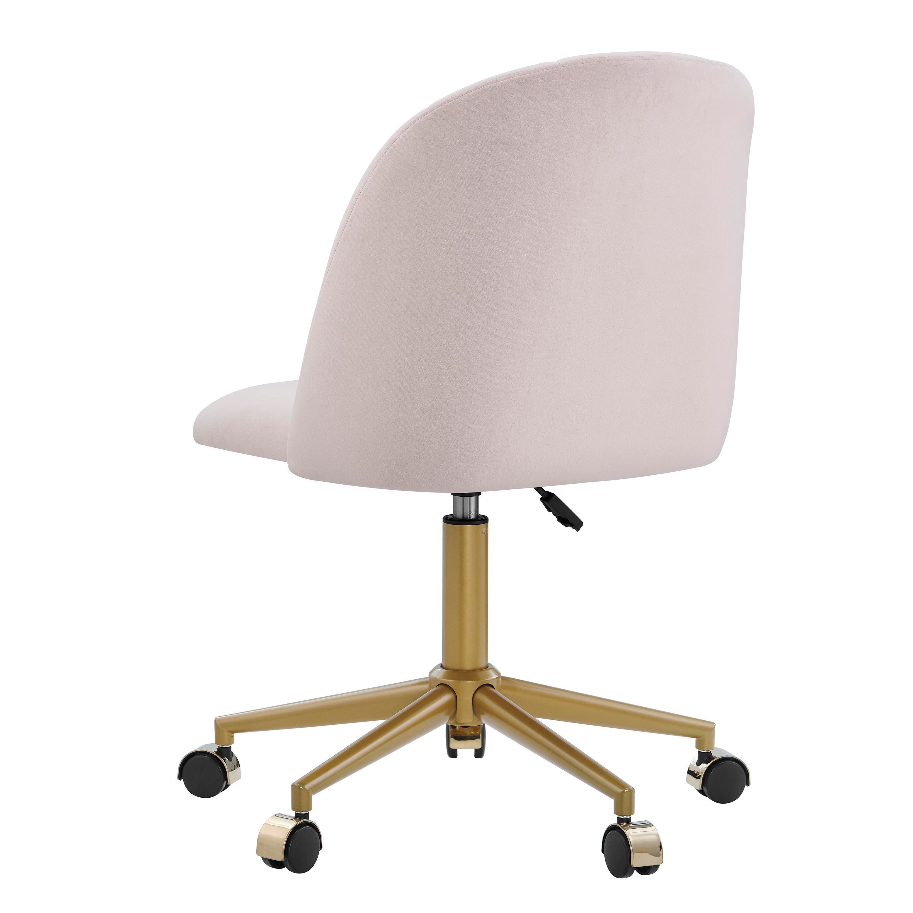 Linon Belle Home Office Desk Chair, Blush Pink, large