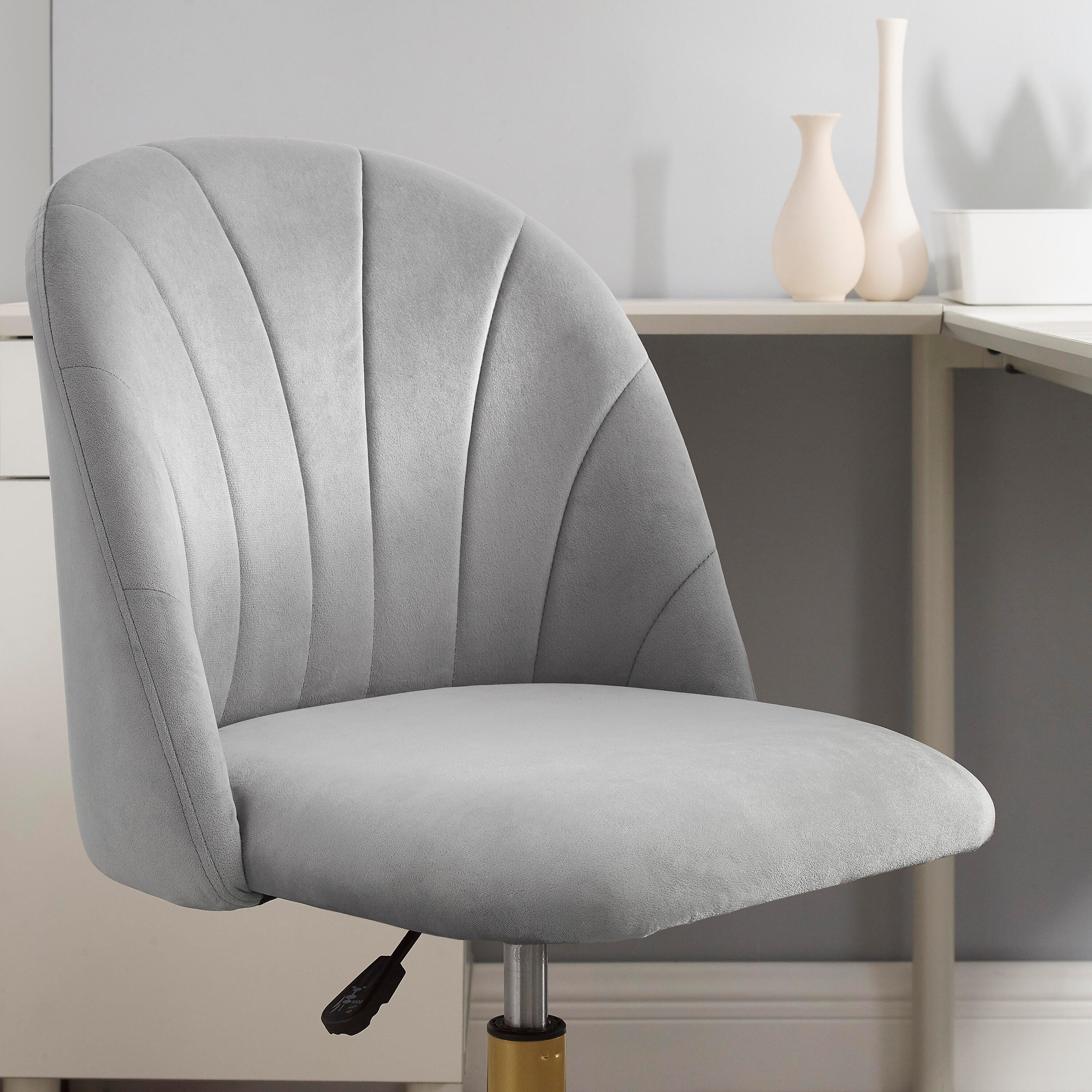 Linon Belle Home Office Desk Chair, Gray, large