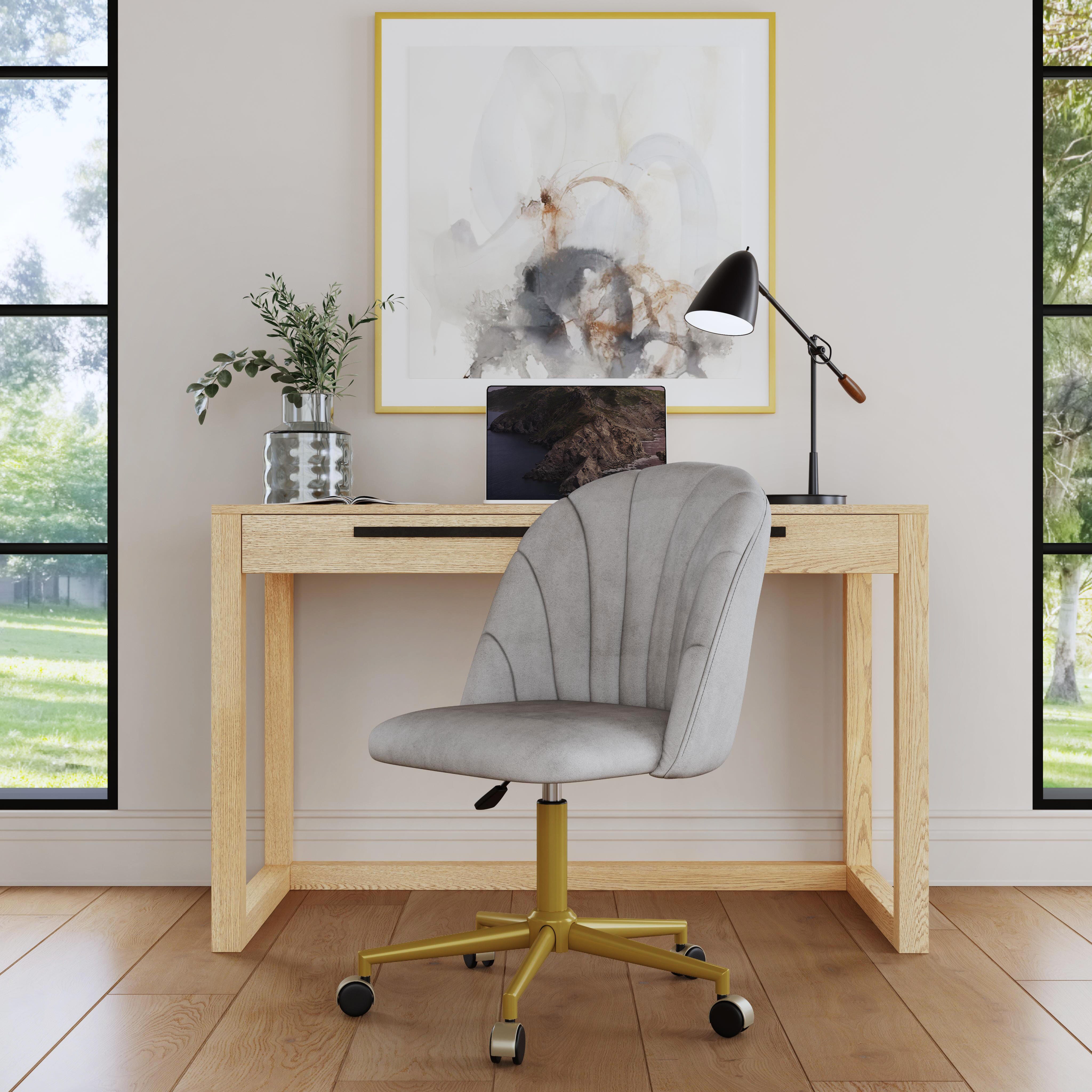 Linon Belle Home Office Desk Chair, Gray, large