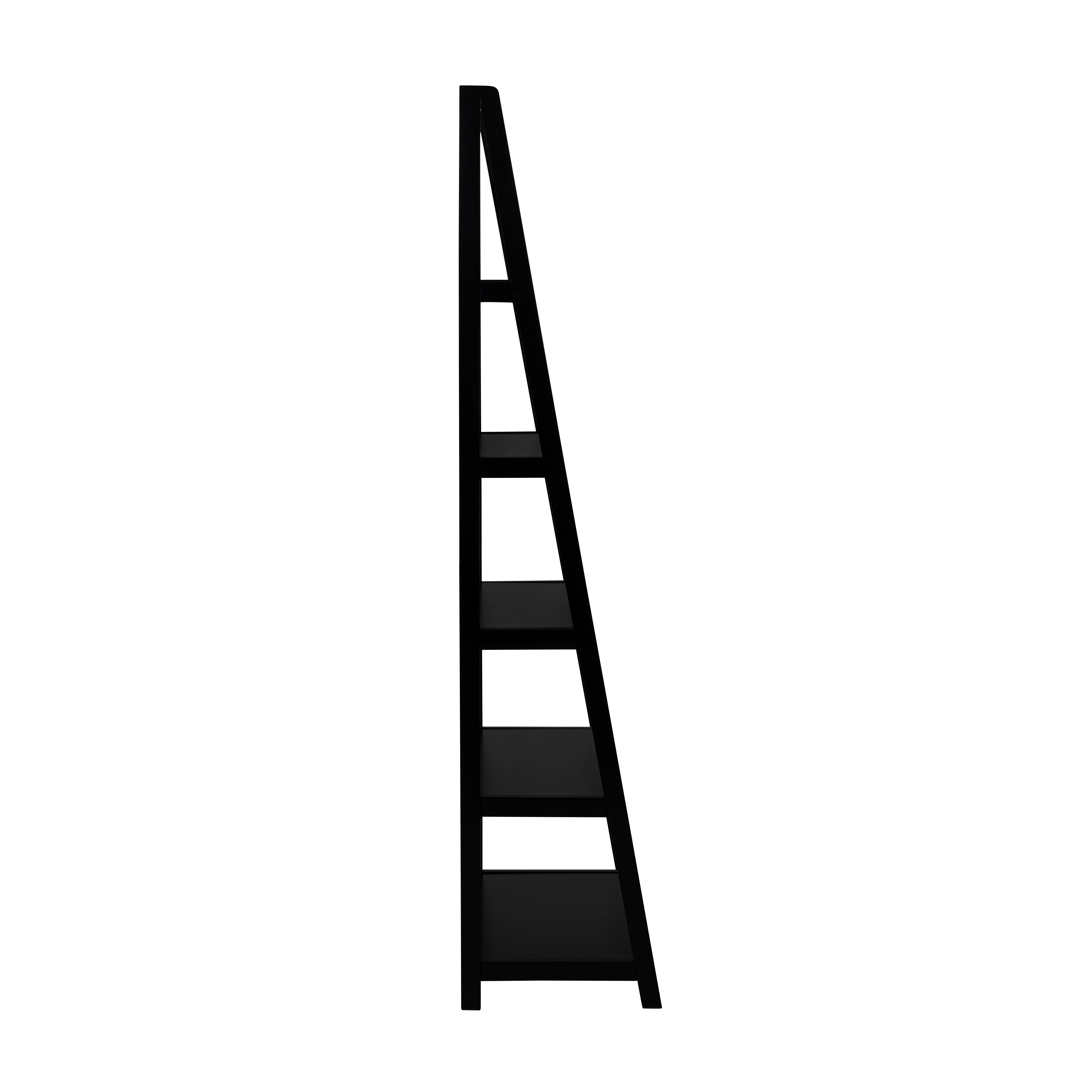 Linon Charlotte 72" Bookcase, Black, large