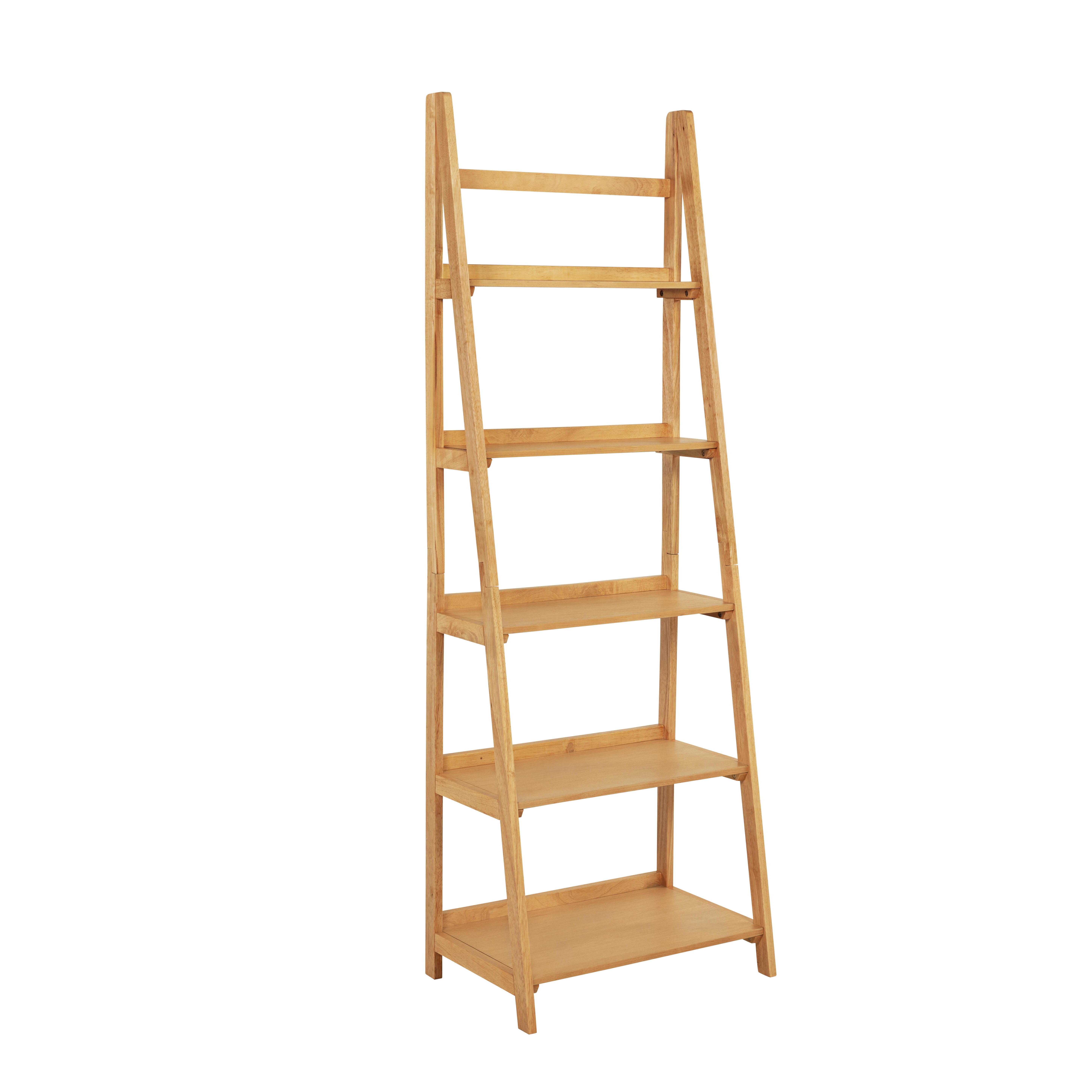 Linon Charlotte 72" Bookcase, Natural, large