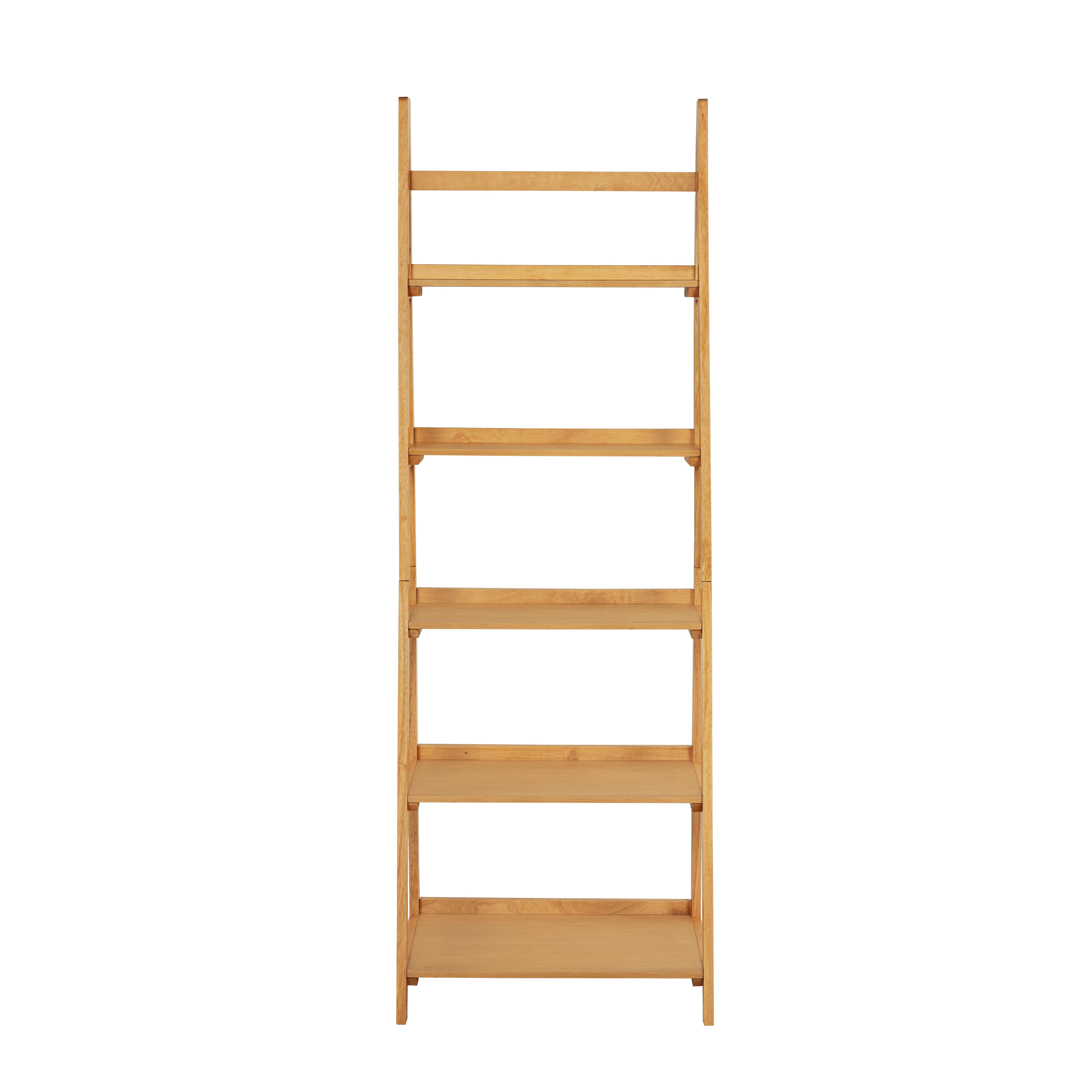 Linon Charlotte 72" Bookcase, Natural, large