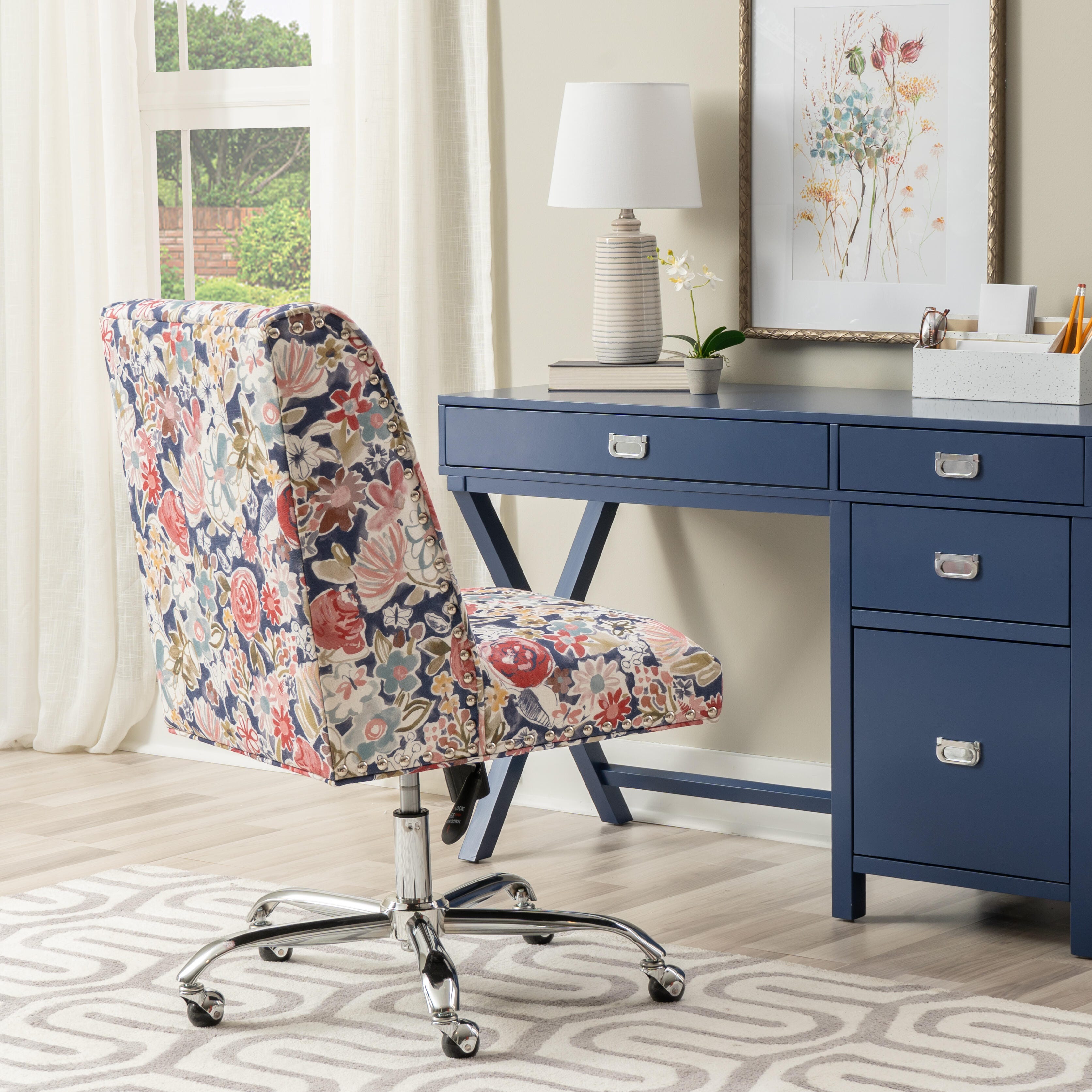 Linon Draper Home Office Desk Chair, , large
