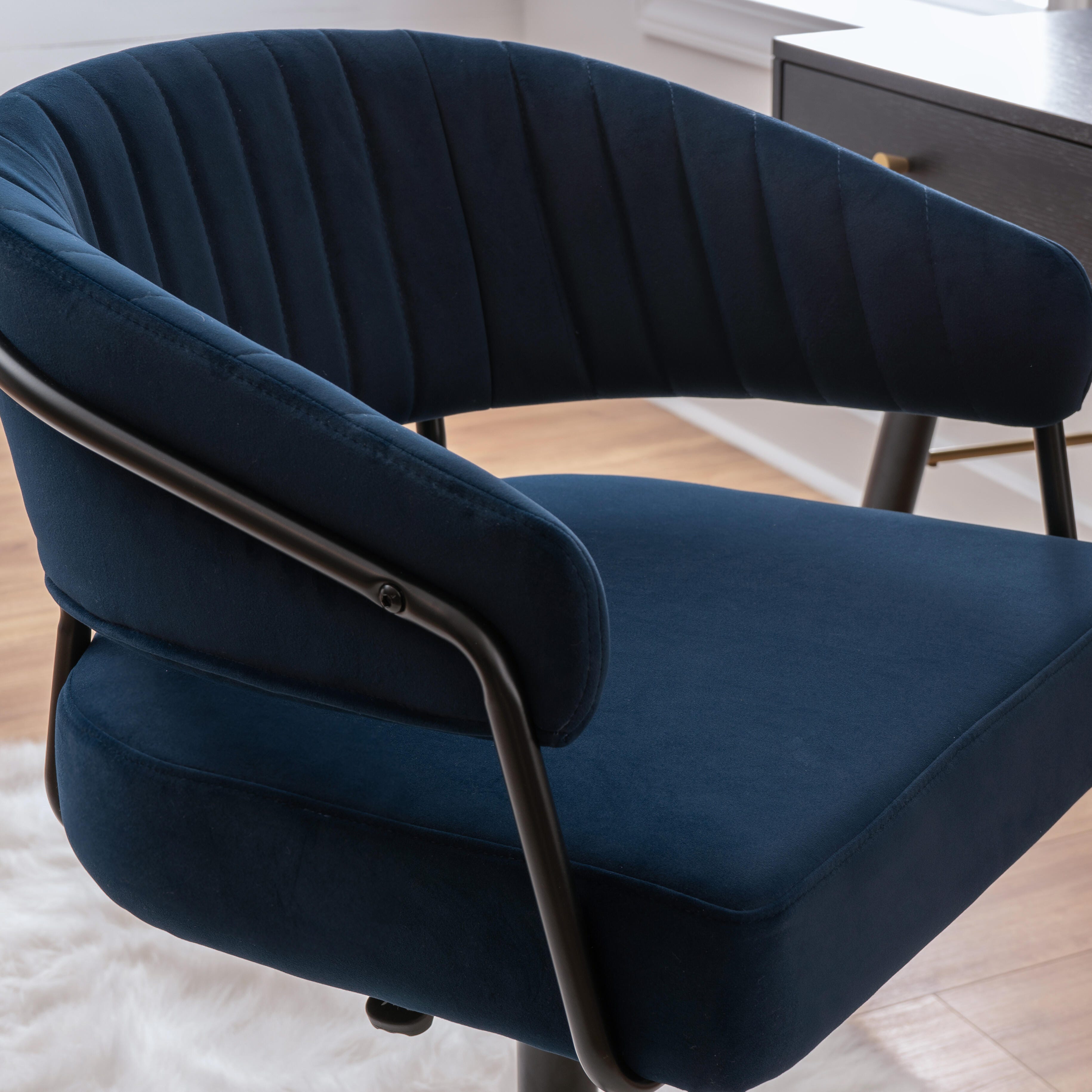 Linon Porter Home Office Desk Chair, Navy, large