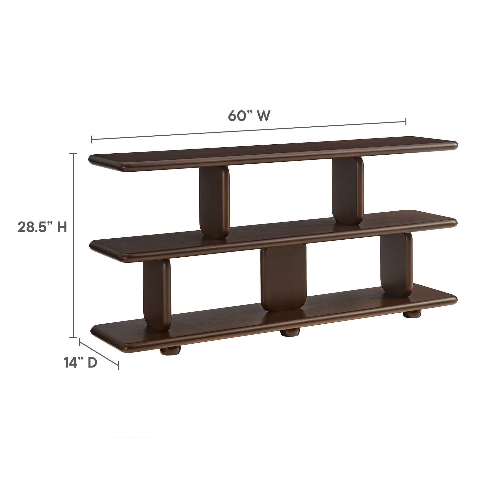 Modway Lyle 29" Bookshelf, Walnut, large