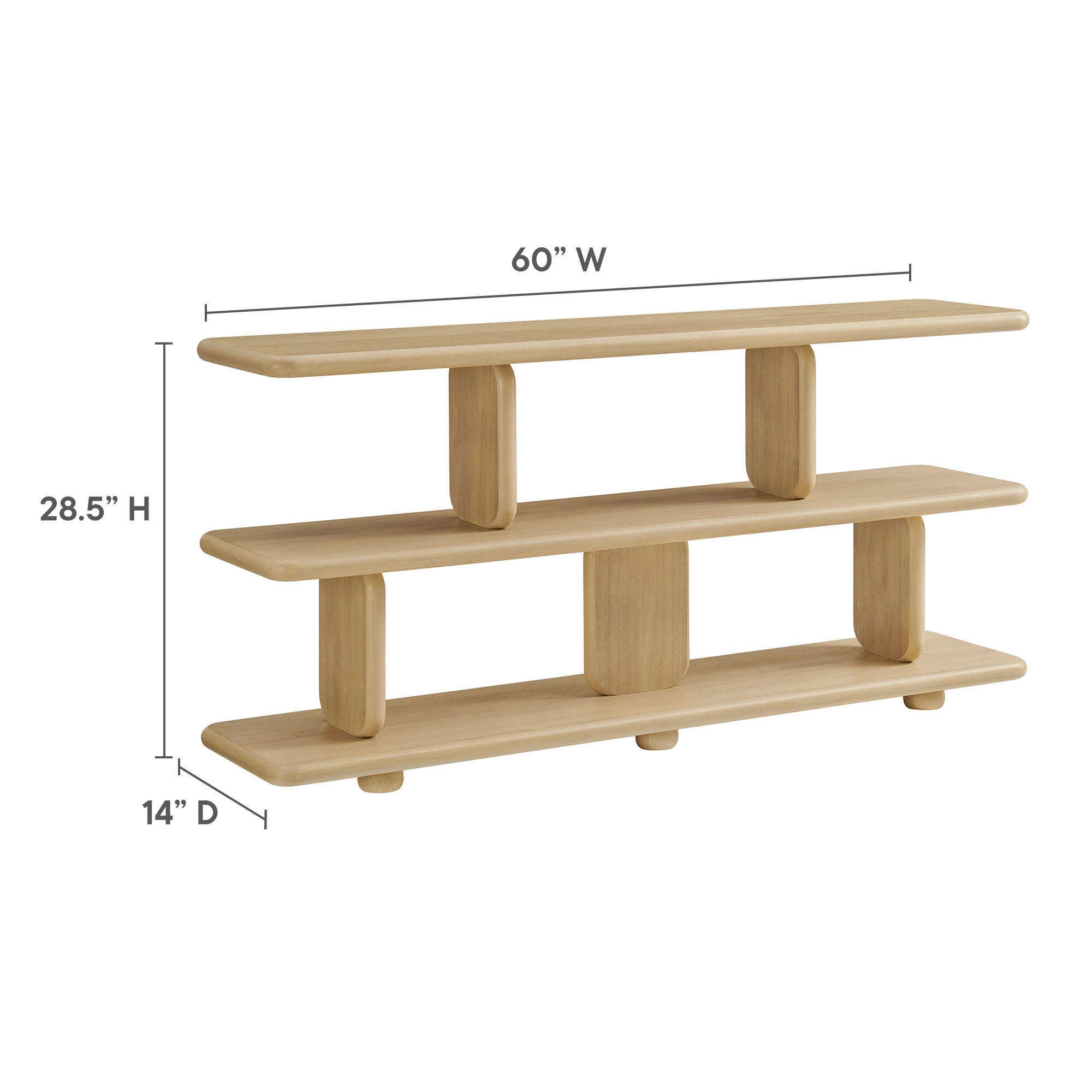 Modway Lyle 29" Bookshelf, Natural, large