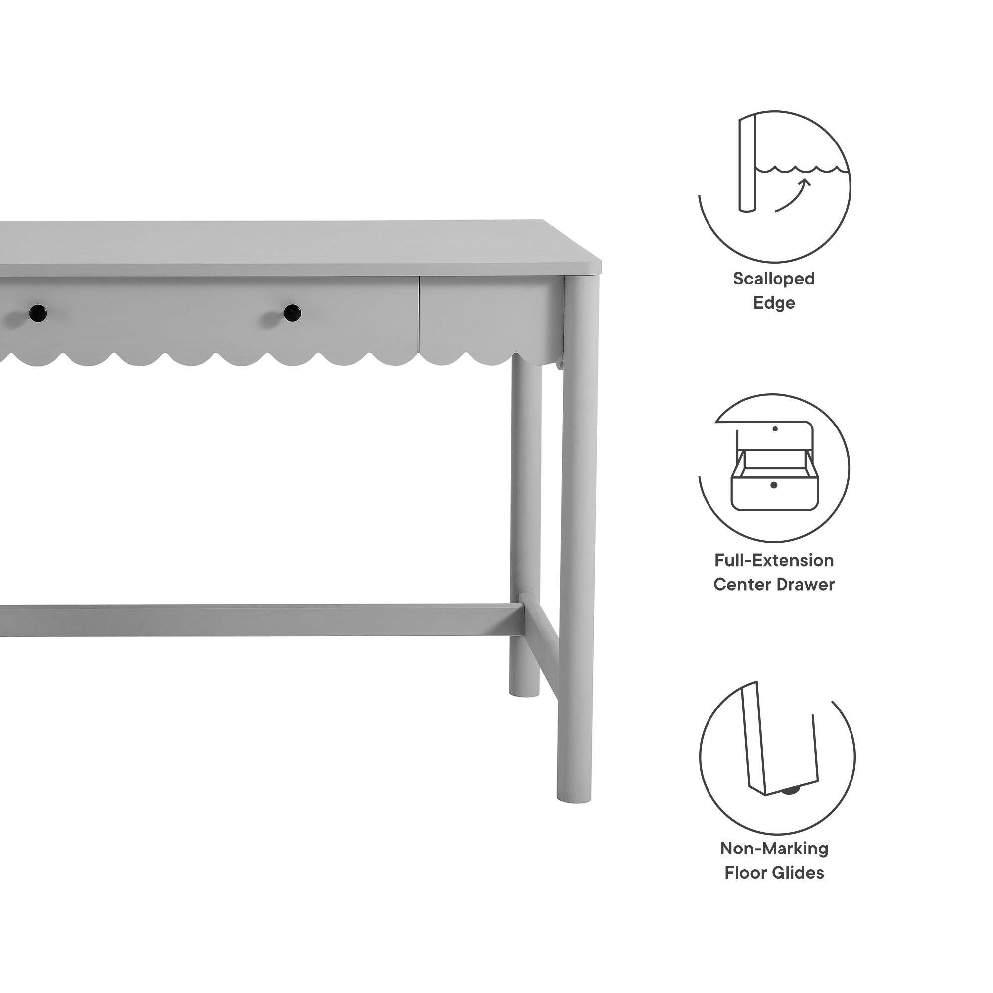 Modway Emmeline 24" Home Office Desk, Light Gray, large