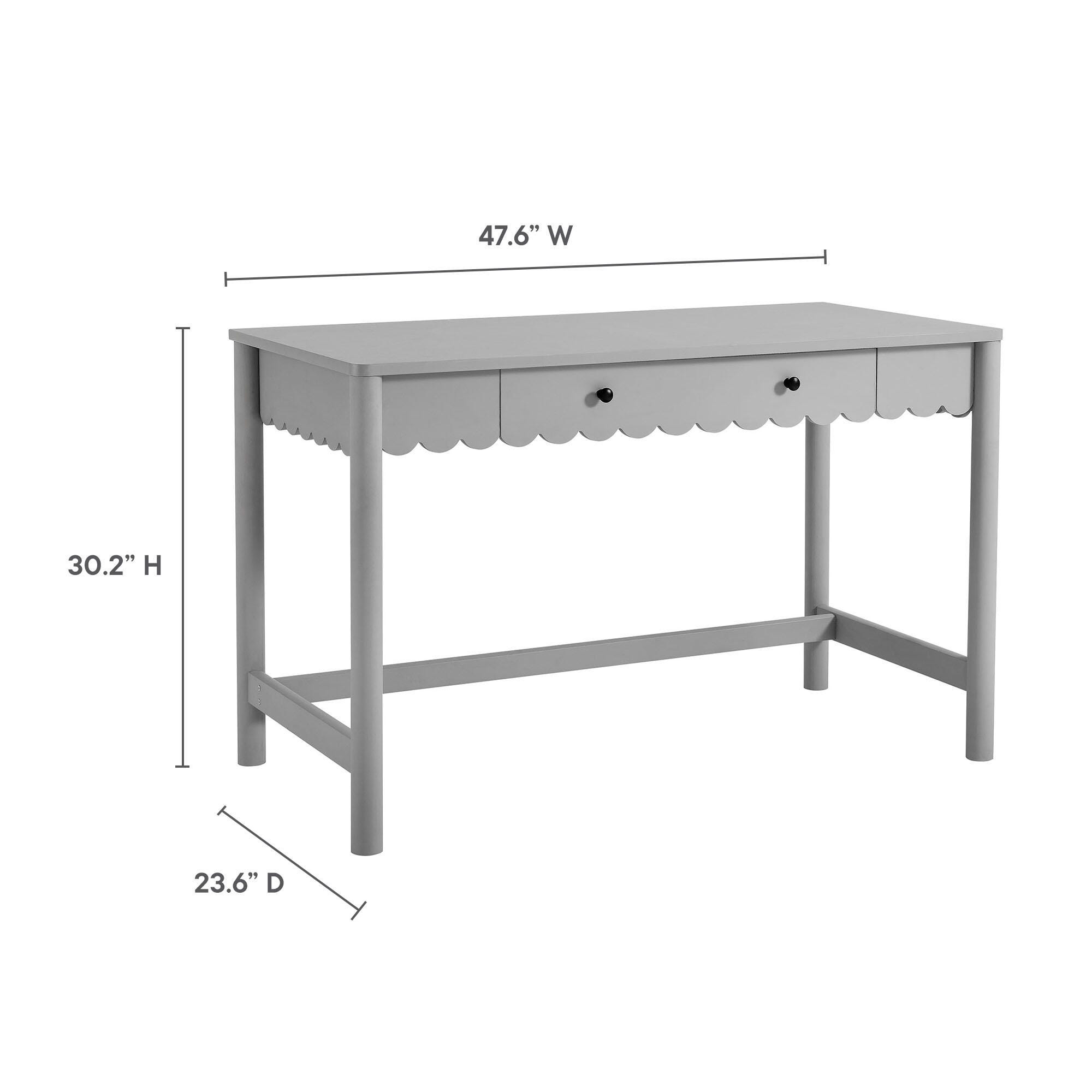 Modway Emmeline 24" Home Office Desk, Light Gray, large