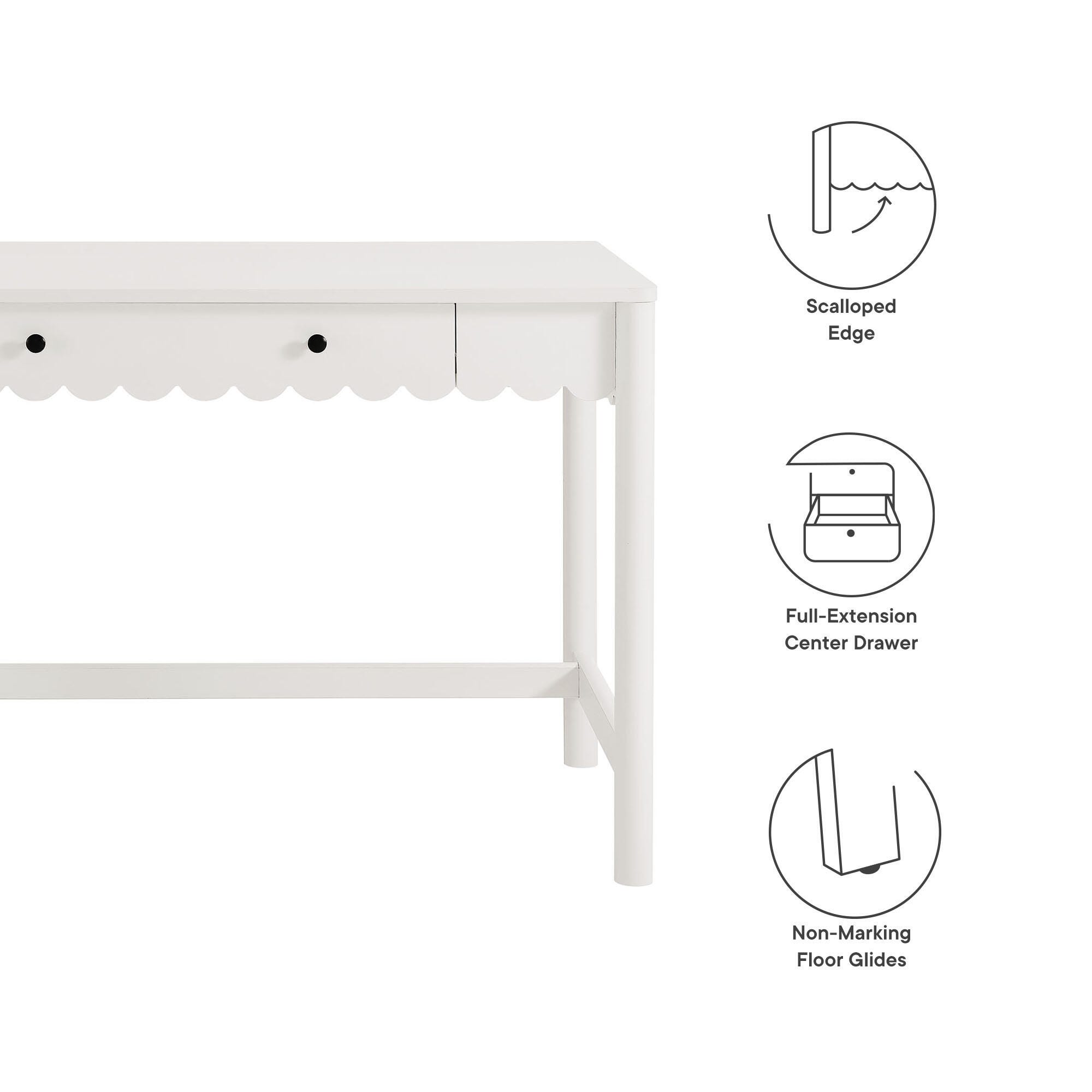 Modway Emmeline 24" Home Office Desk, White, large