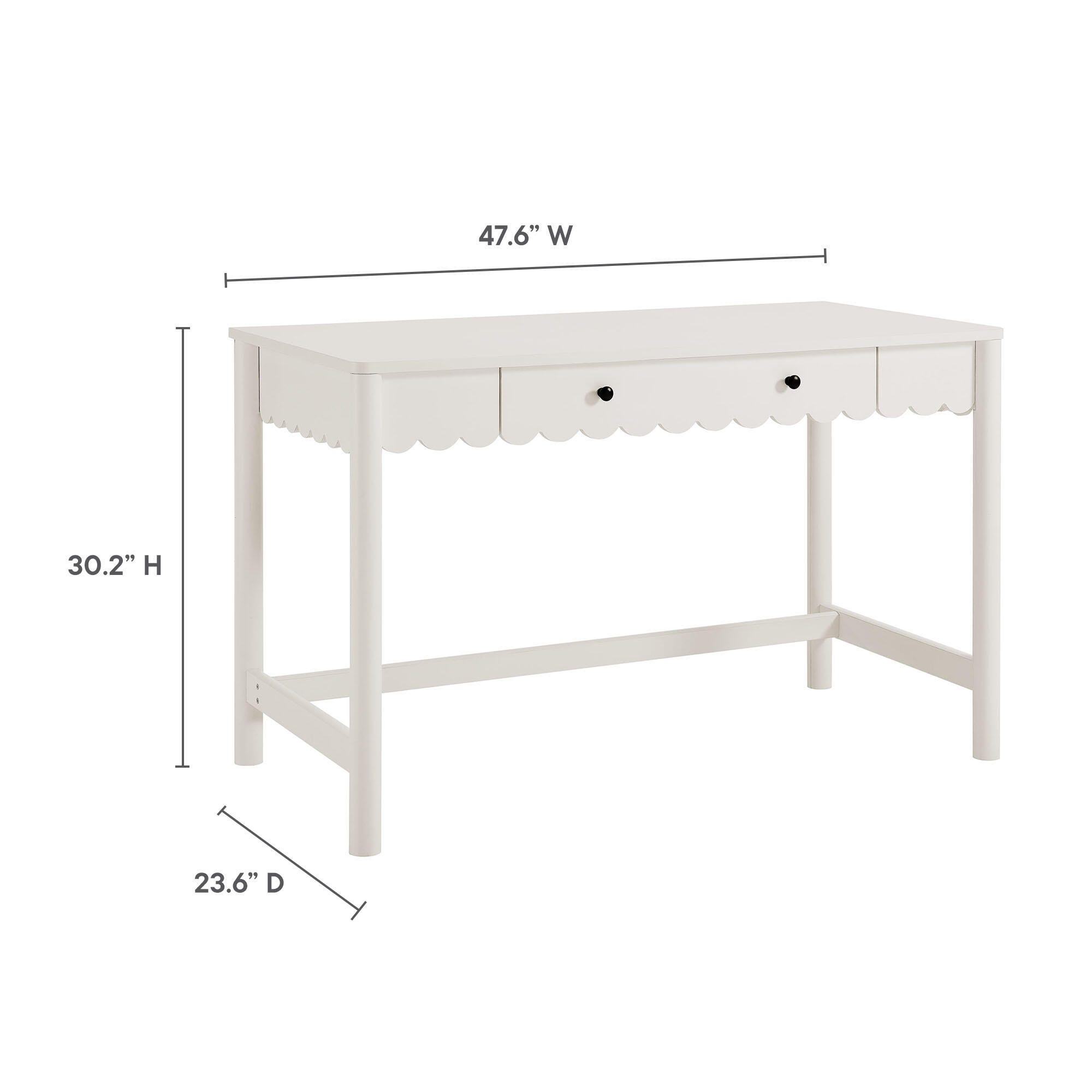 Modway Emmeline 24" Home Office Desk, White, large