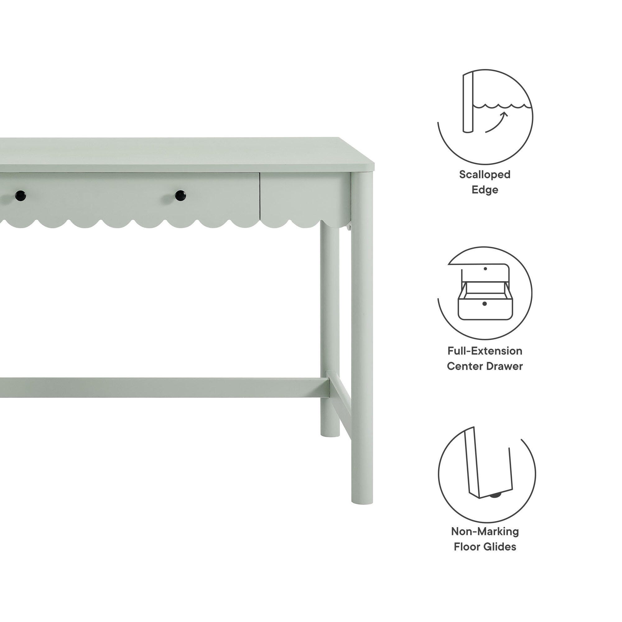 Modway Emmeline 24" Home Office Desk, Sage, large