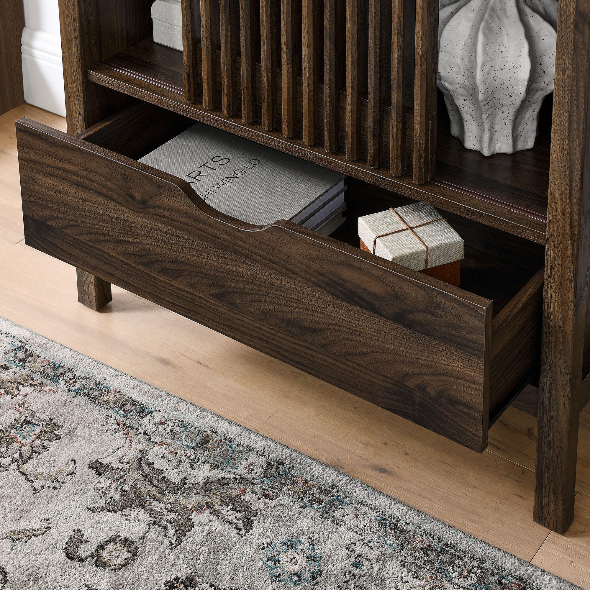 Modway Vaughn Storage Cabinet, Walnut, large
