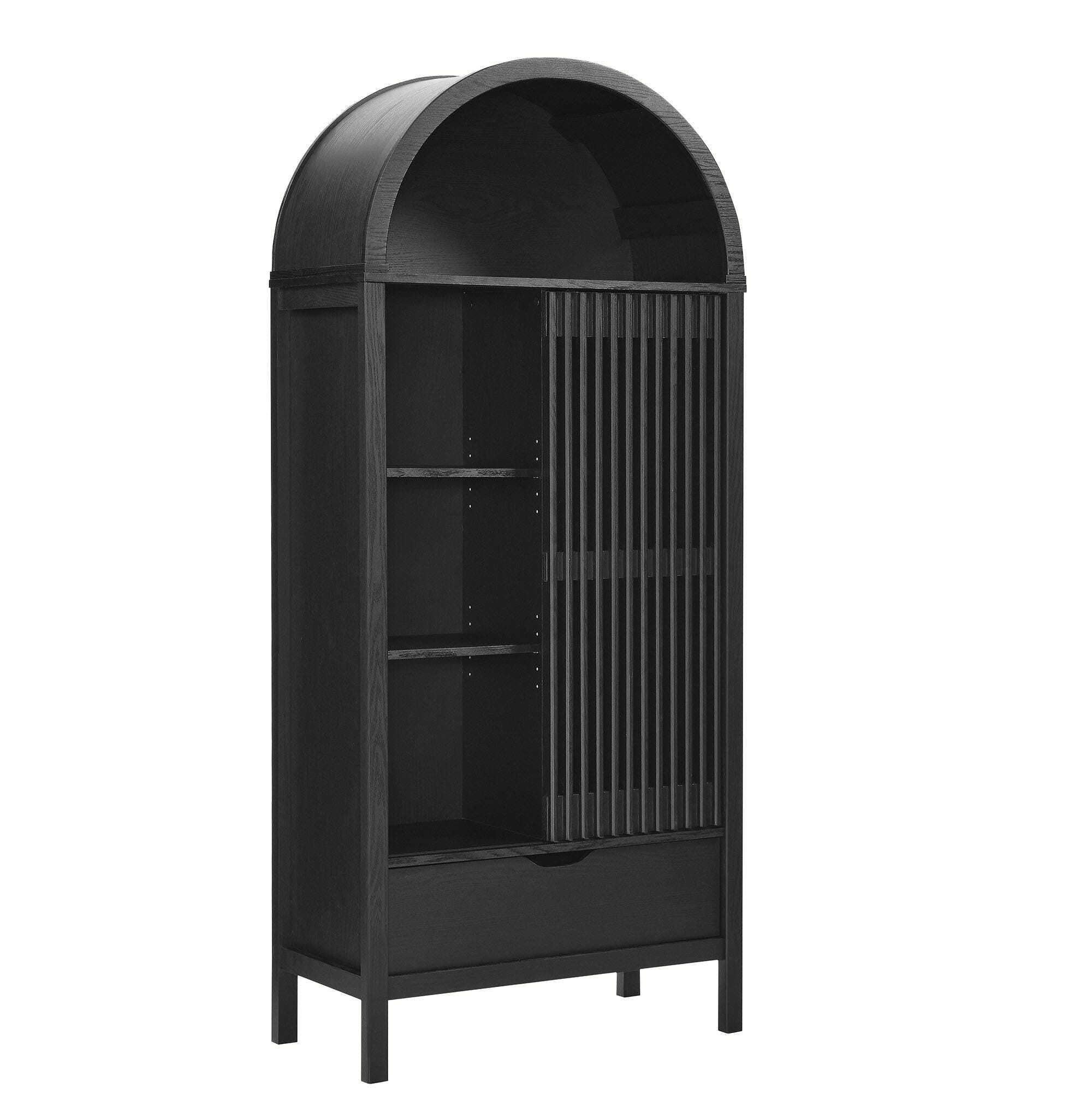 Modway Vaughn Storage Cabinet, Black, large