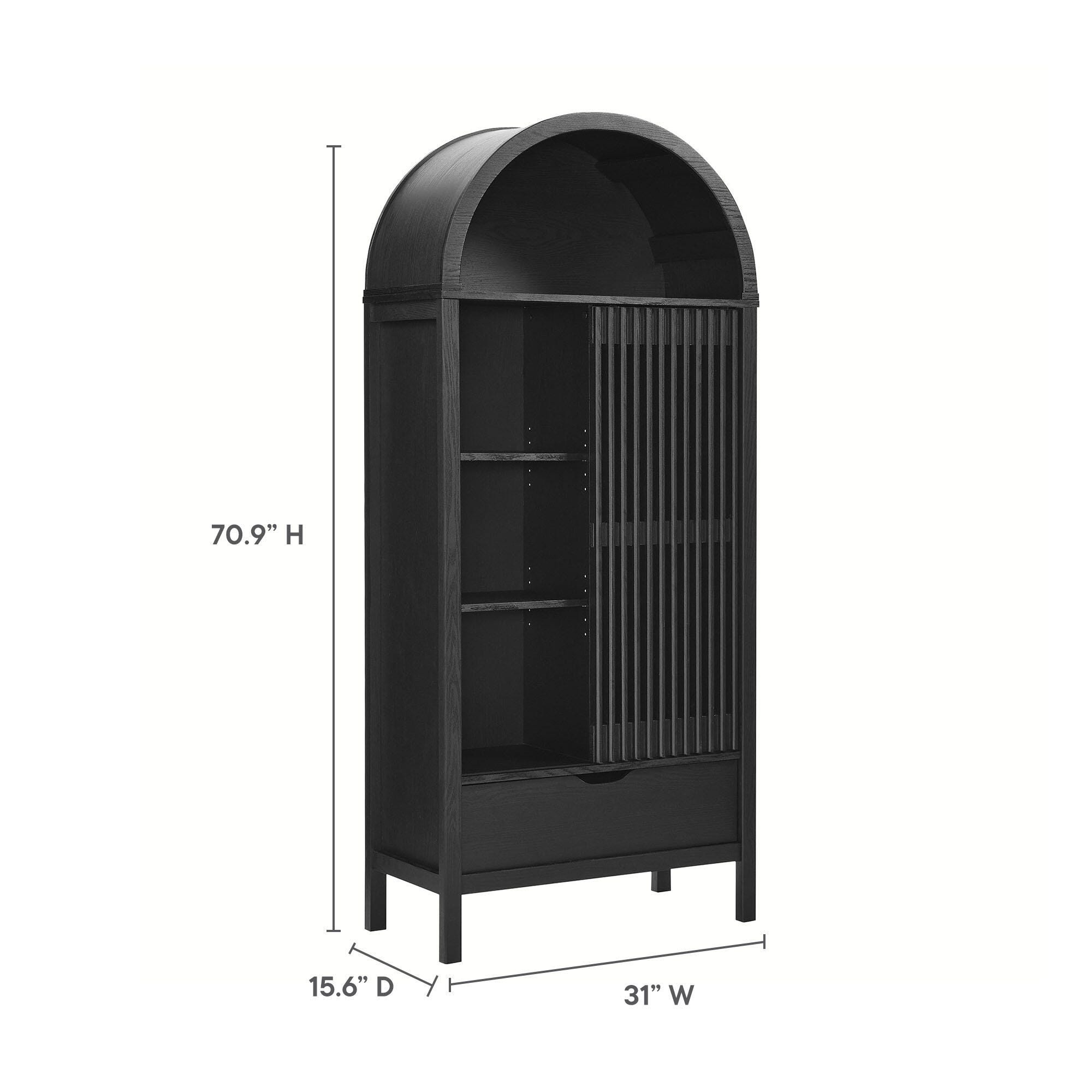 Modway Vaughn Storage Cabinet, Black, large