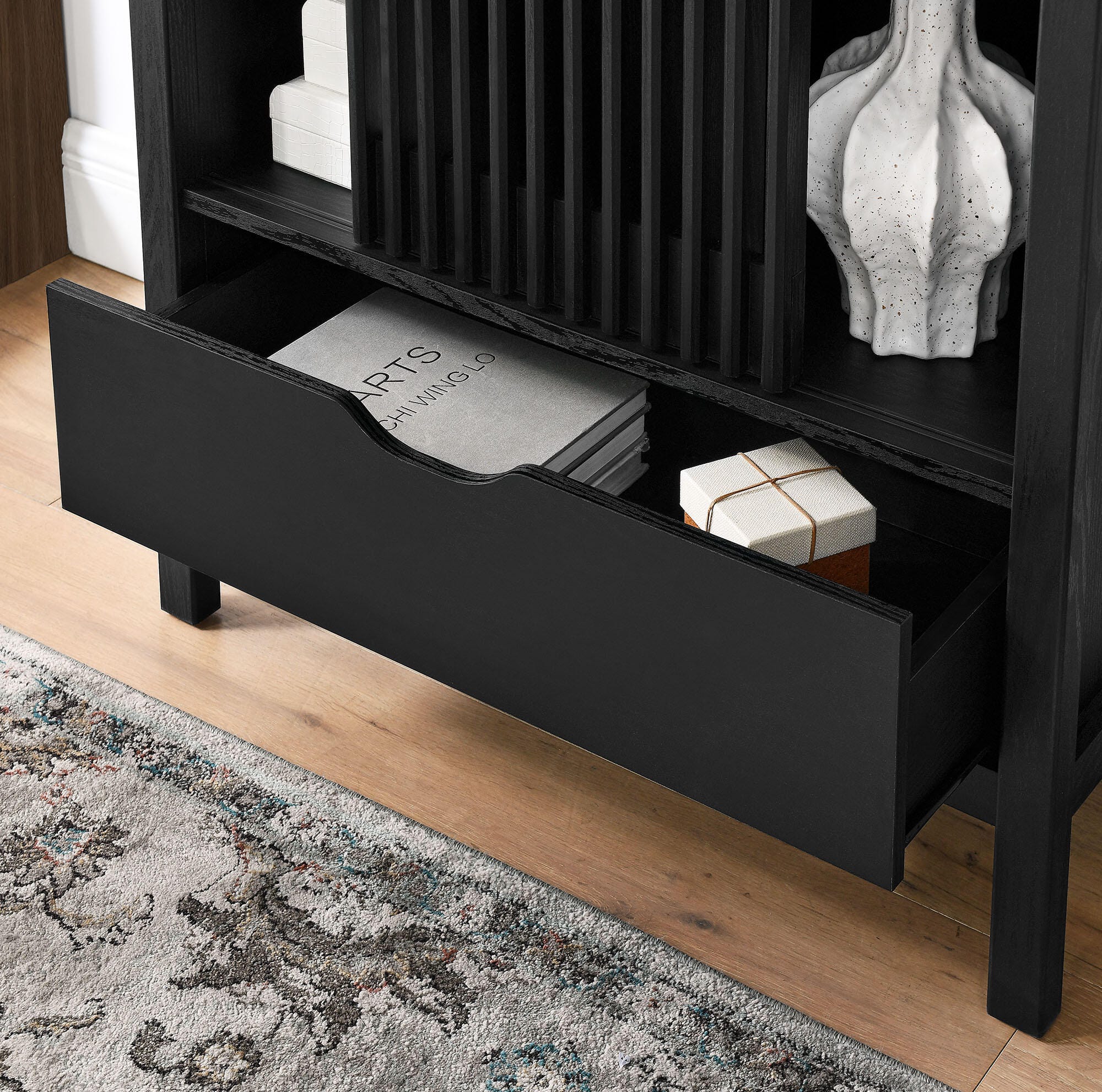 Modway Vaughn Storage Cabinet, Black, large
