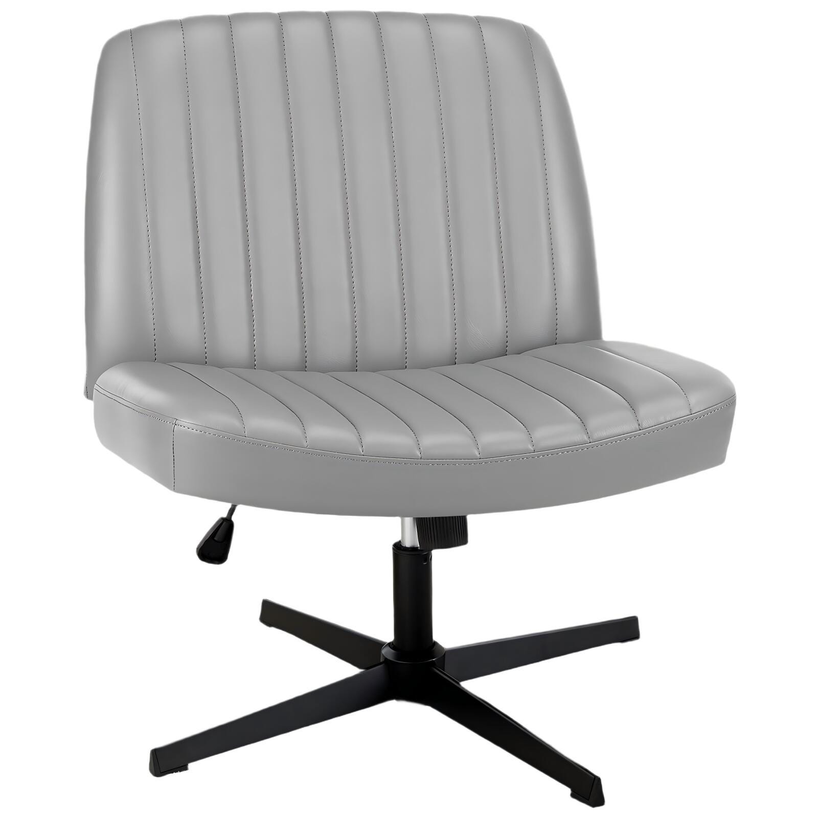 Dovelina Lexcy Criss Cross Legged Home Office Desk Chair, Gray, large