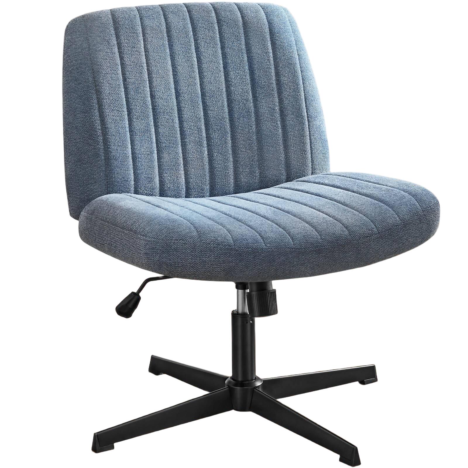 Dovelina Lexcy Criss Cross Legged Home Office Desk Chair, Blue, large