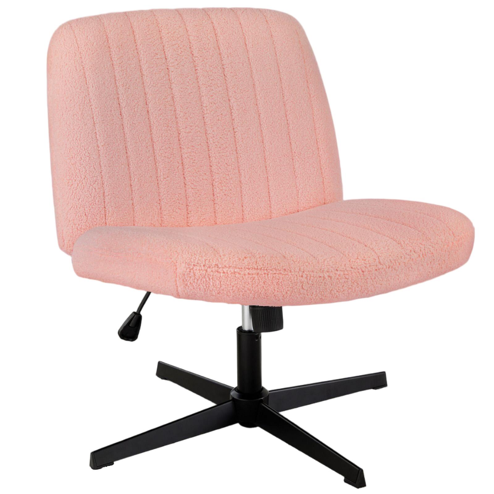 Dovelina Lexcy Criss Cross Legged Home Office Desk Chair, Pink, large