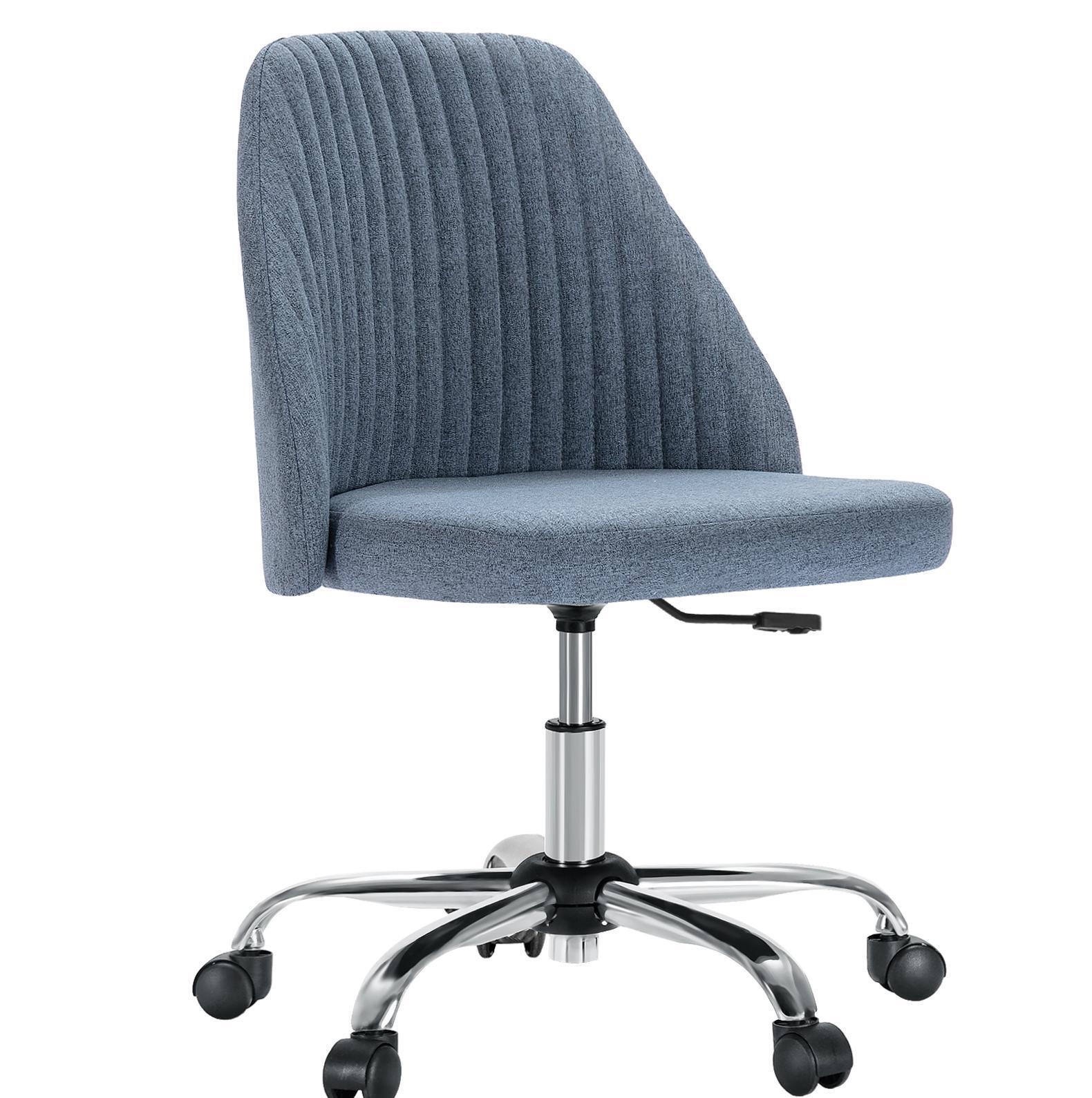 Dovelina Lexcy Armless Home Office Desk Chair, Blue, large