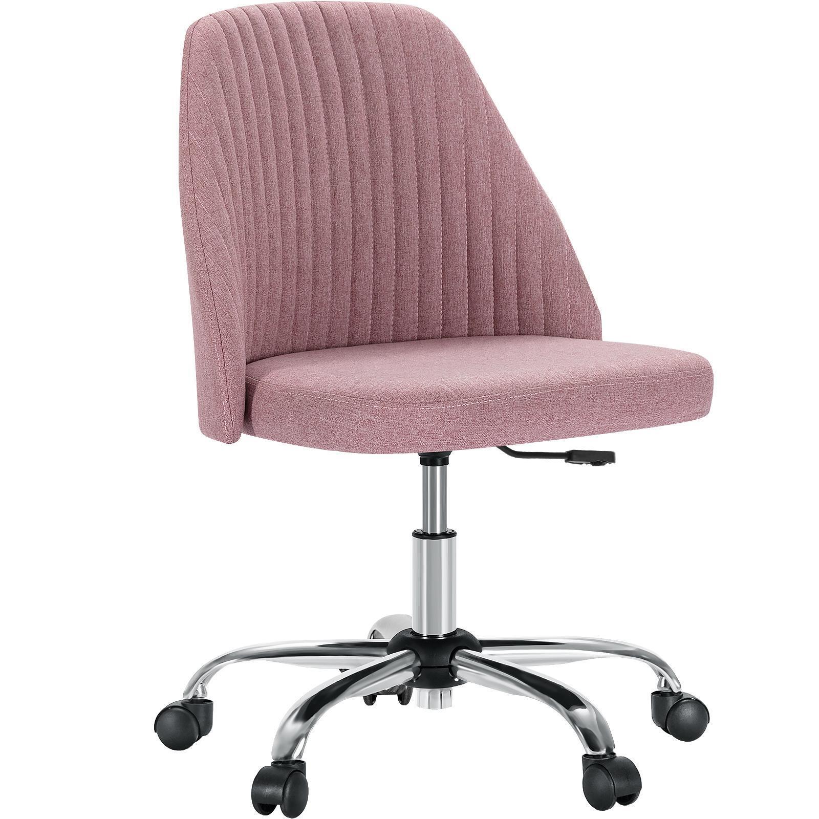 Dovelina Lexcy Armless Home Office Desk Chair, Pink, large